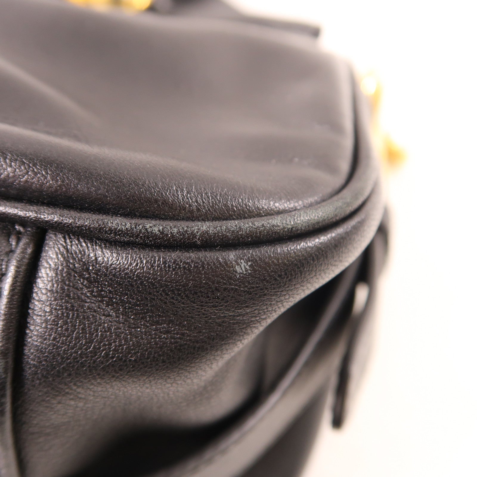 PRADA 牛皮皮革2 Way Shoulder金扣手挽肩背兩用袋黑色