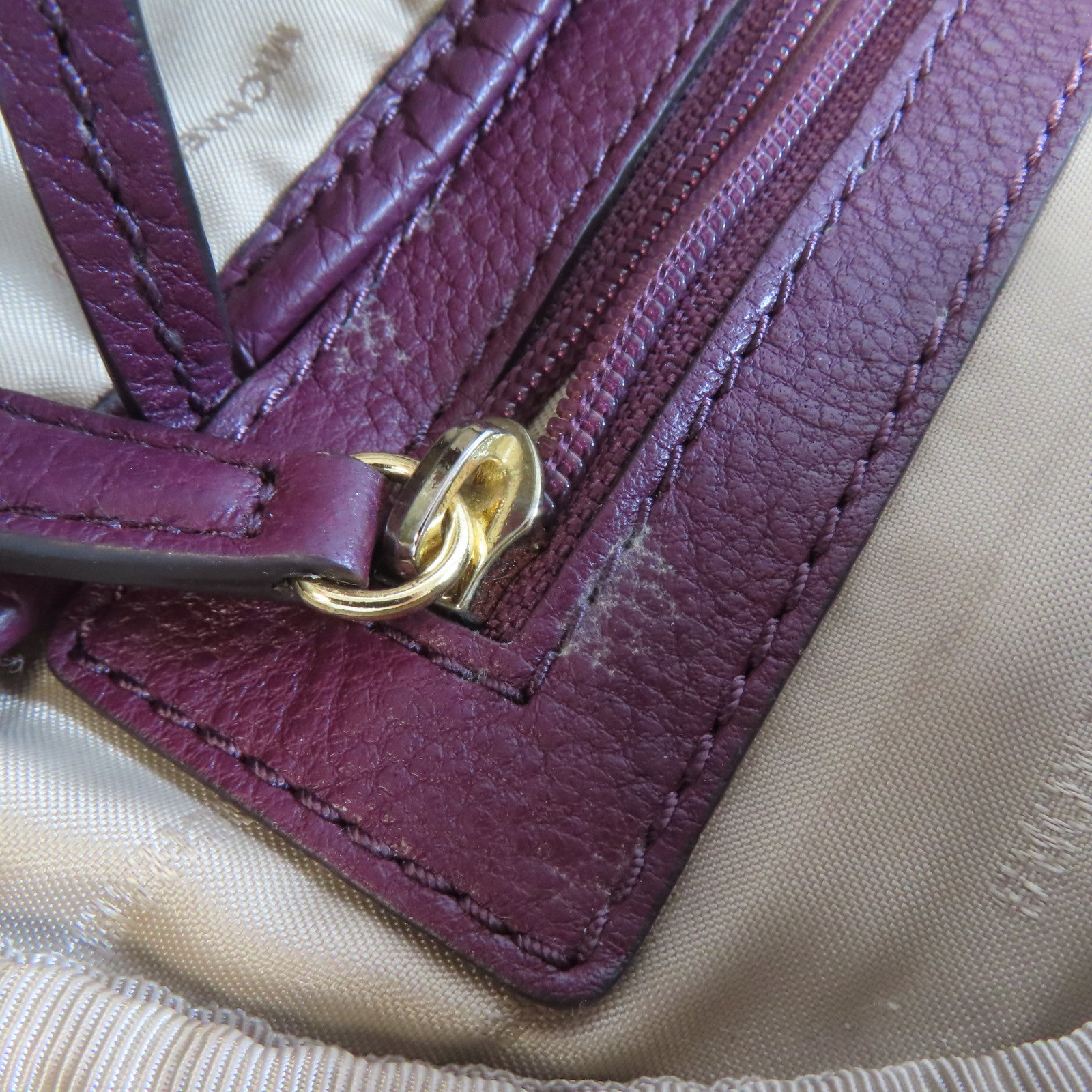 Michael Kors 【激減優惠】牛皮皮革Backpack金扣背包紫色