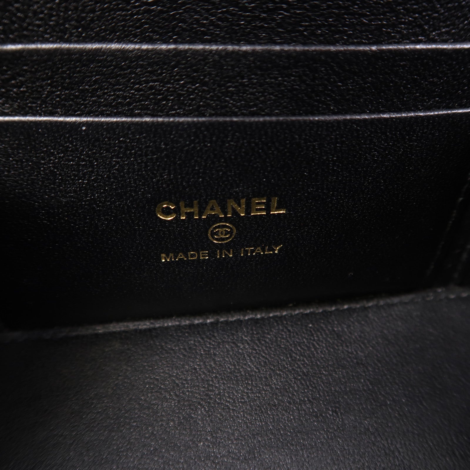 CHANEL 【激減優惠】菱格羊皮皮革Vanity Case金扣鏈帶肩背袋黑色