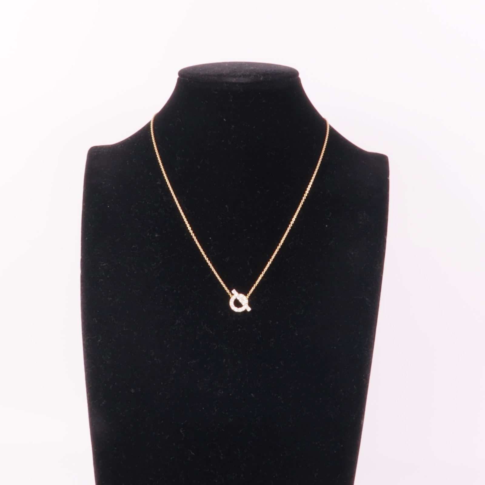 HERMES 18K玫瑰金Finesse Pendant Diamond Necklace鑽石項鍊