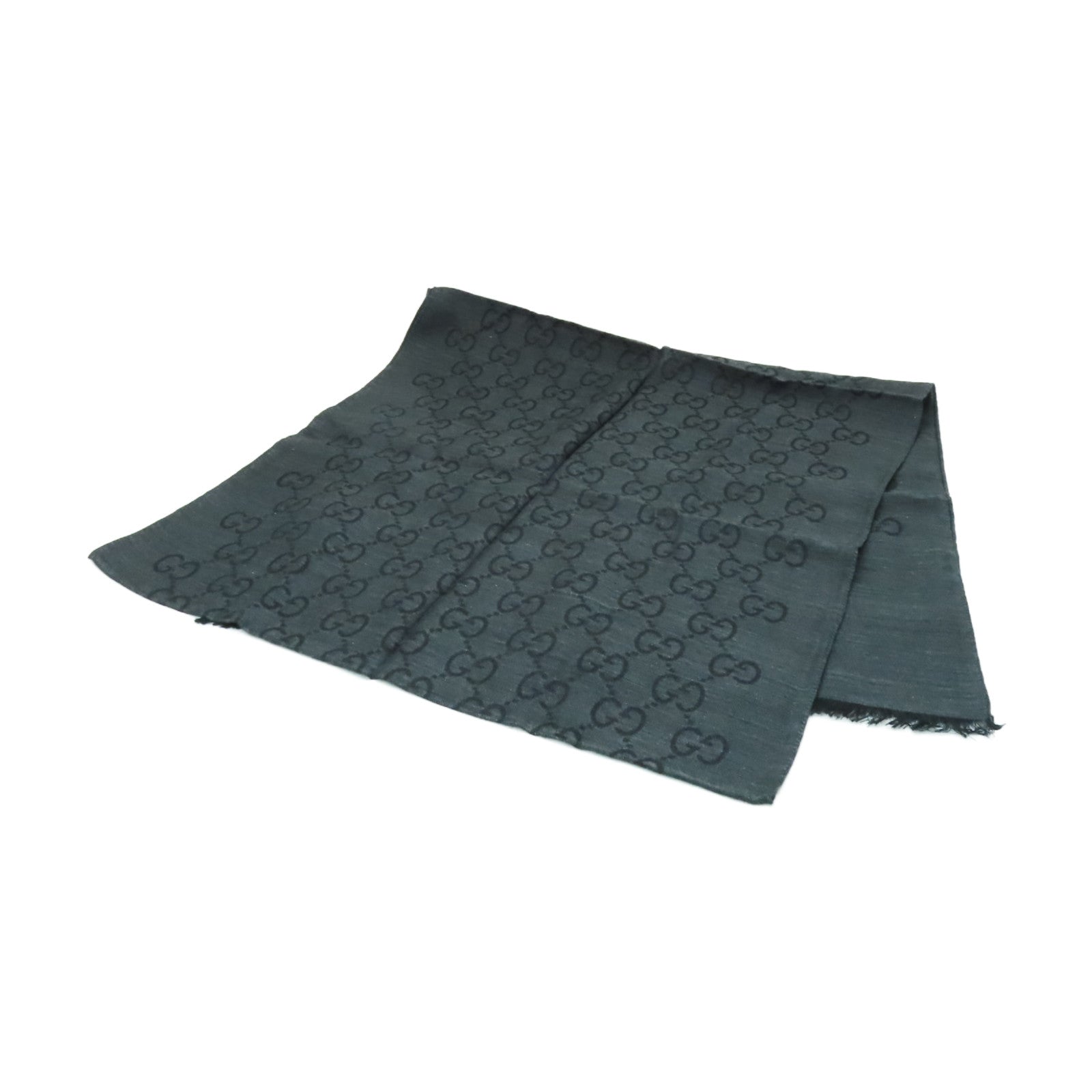 GUCCI 【激減優惠】羊毛/絲質Scarf圍巾深灰色