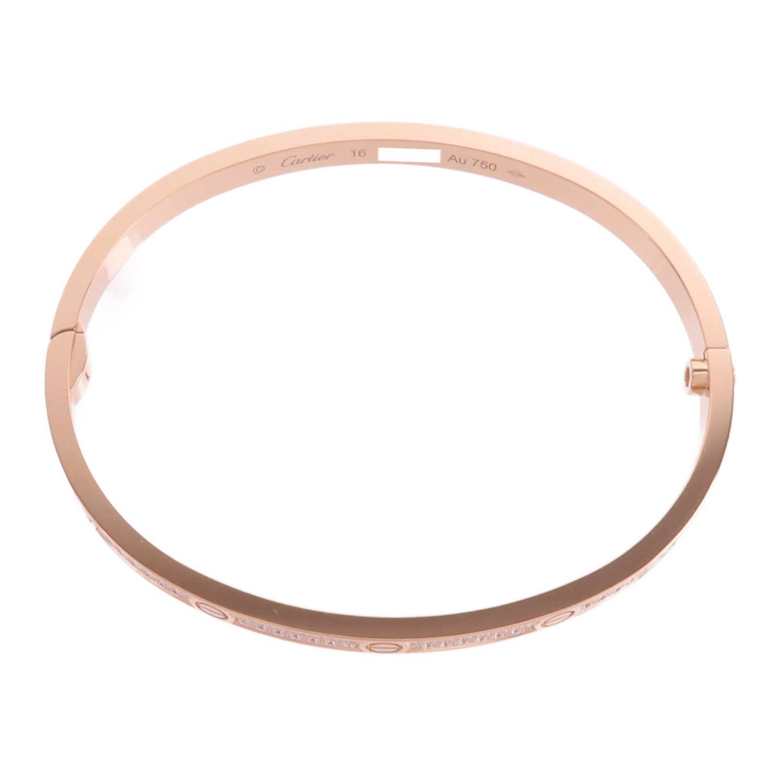 CARTIER 18K玫瑰金Love Bracelet SM Paved Diamond手鐲