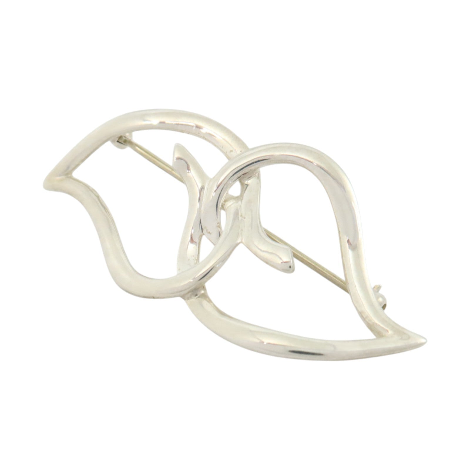 TIFFANY＆CO 925純銀Vintage Double Leaf Brooch銀扣胸針