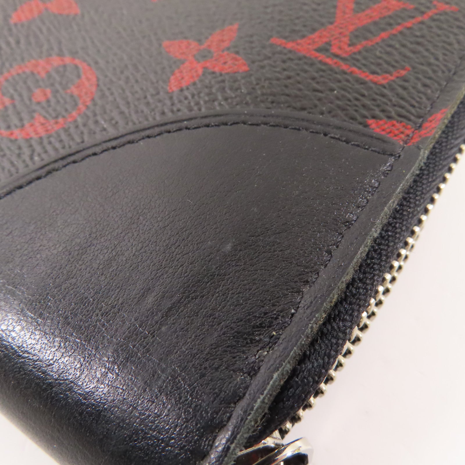 LOUIS VUITTON Monogram Anfra Rouge Zipper Long Wallet銀扣長錢包