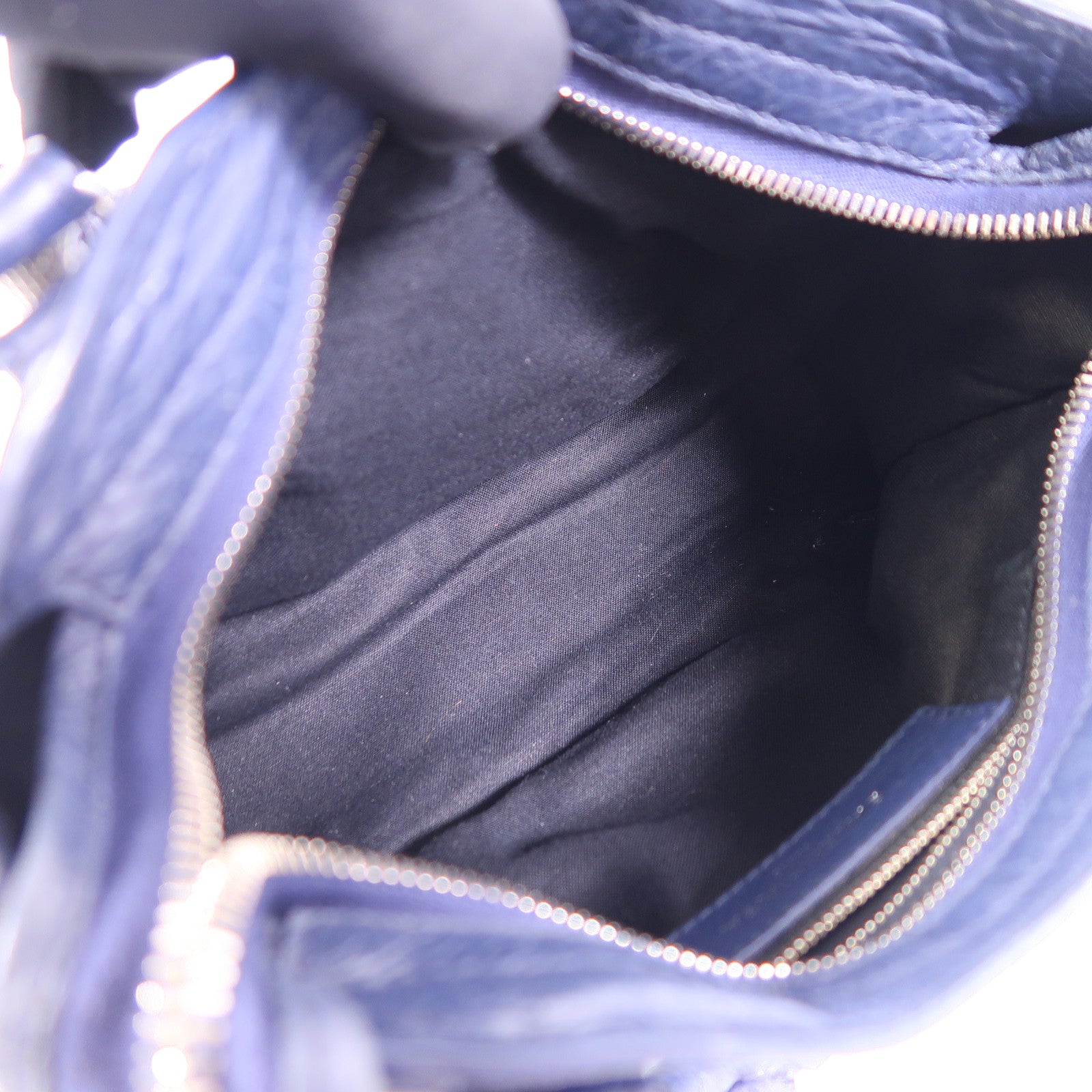 BALENCIAGA SHW Mini City 2 Way Shoulder Bag 309544 Calfskin Leather Navy