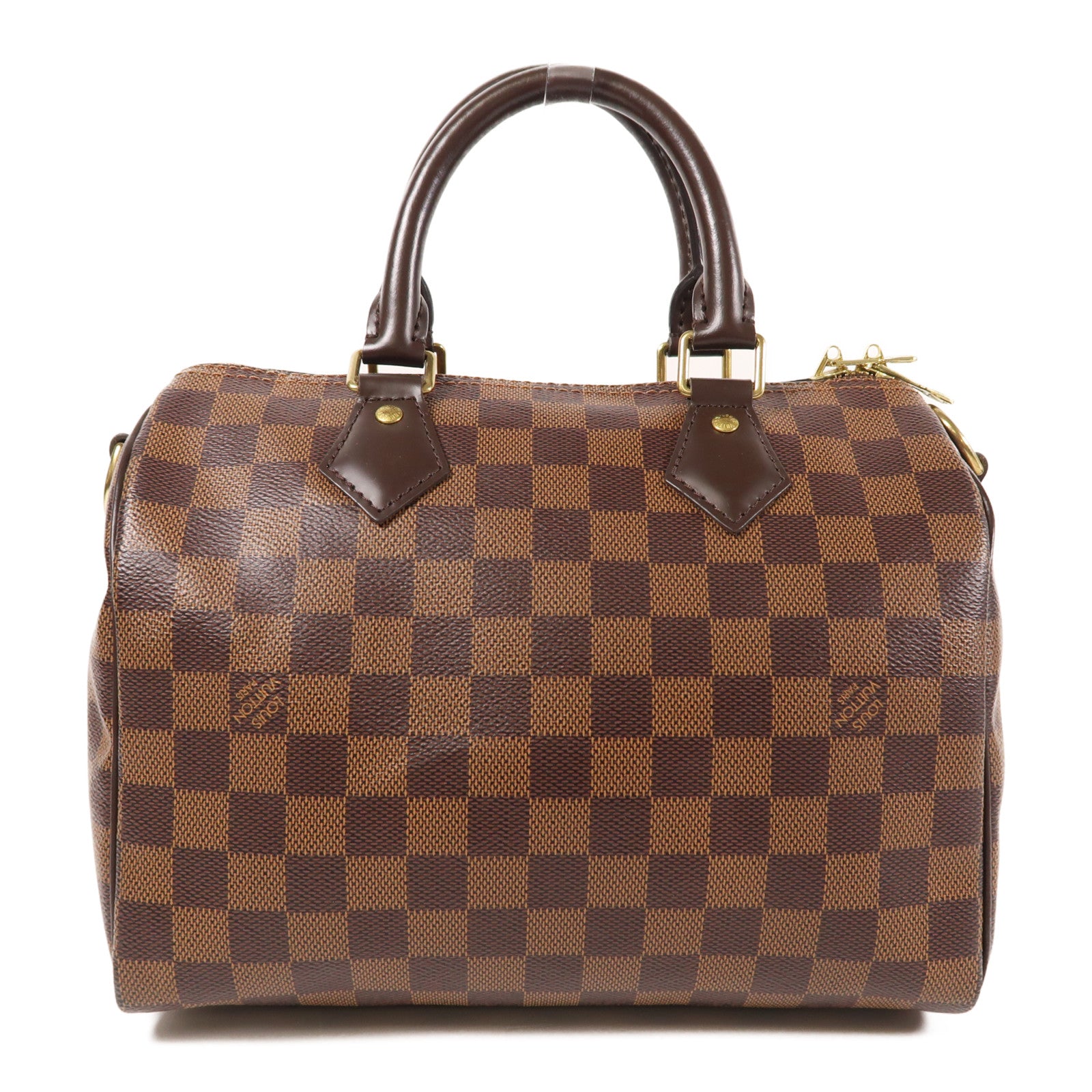 LOUIS VUITTON Damier Speedy Bandouliere 25金扣手挽肩背兩用袋