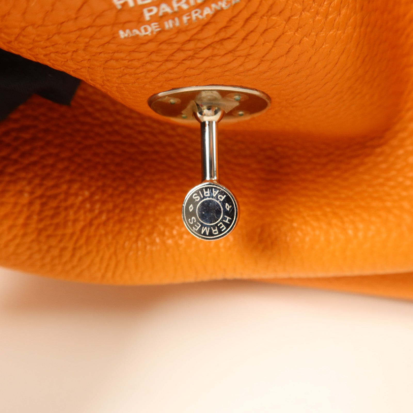 HERMES Clemence皮革Lindy 34手挽肩背兩用袋Orange/Jaune Ambre