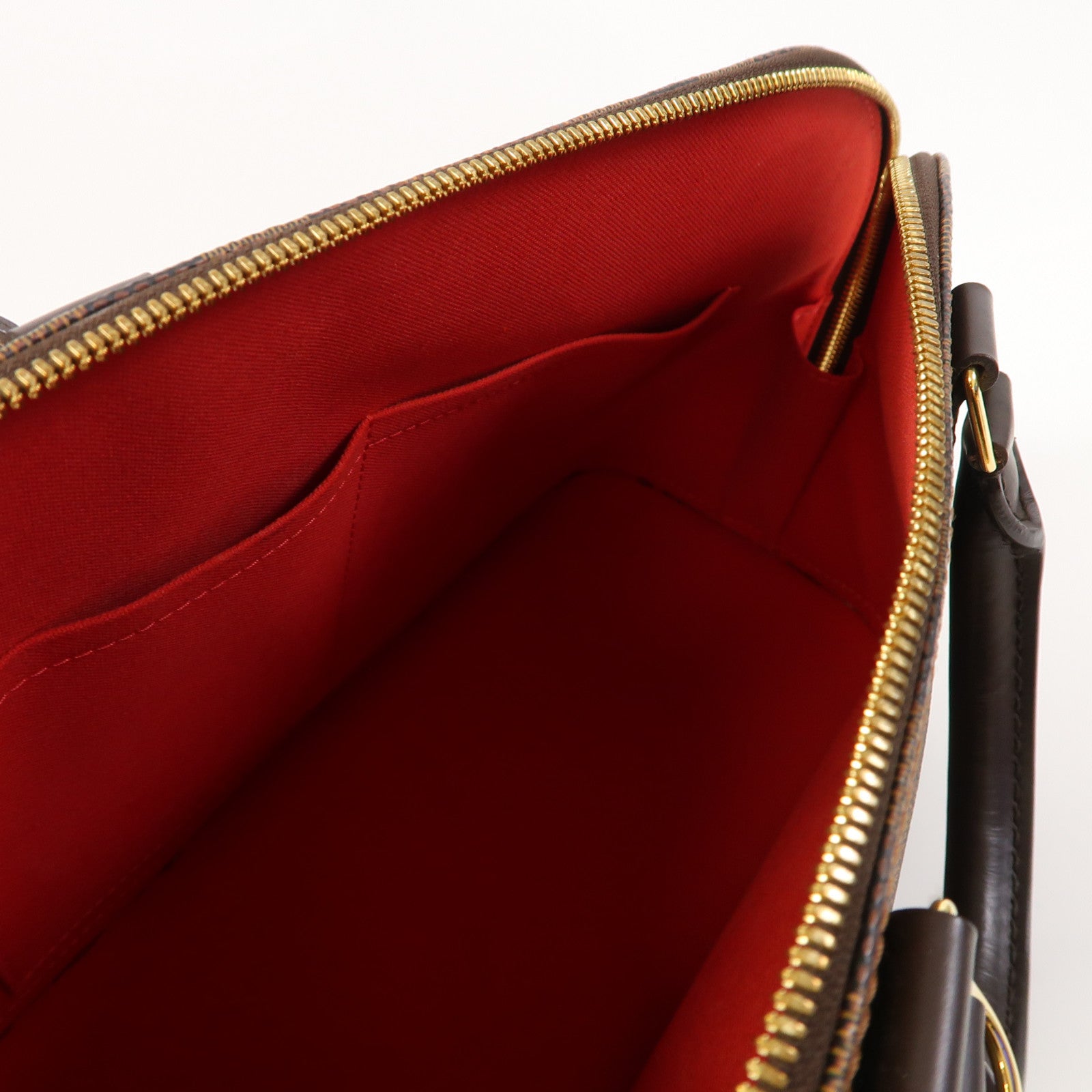 LOUIS VUITTON Damier Alma PM金扣手挽袋啡色