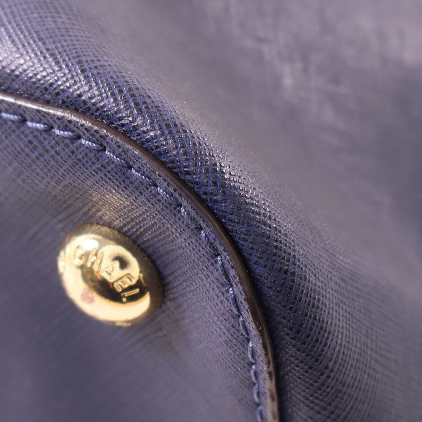 Michael Kors 牛皮皮革Shoulder Bag金扣肩背袋深藍色