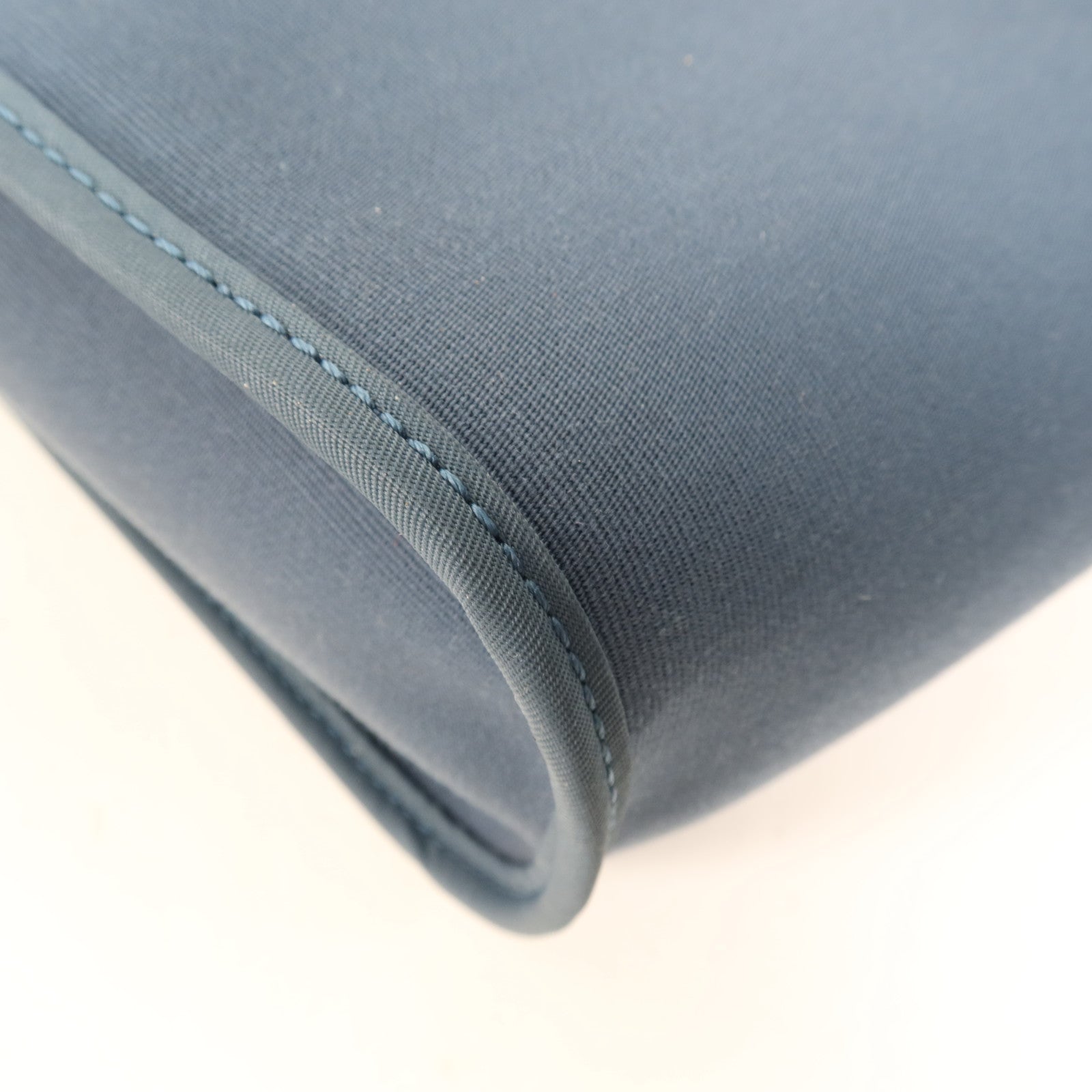 HERMES 帆布Cabag 32銀扣手挽肩背兩用袋Bleu Tempete
