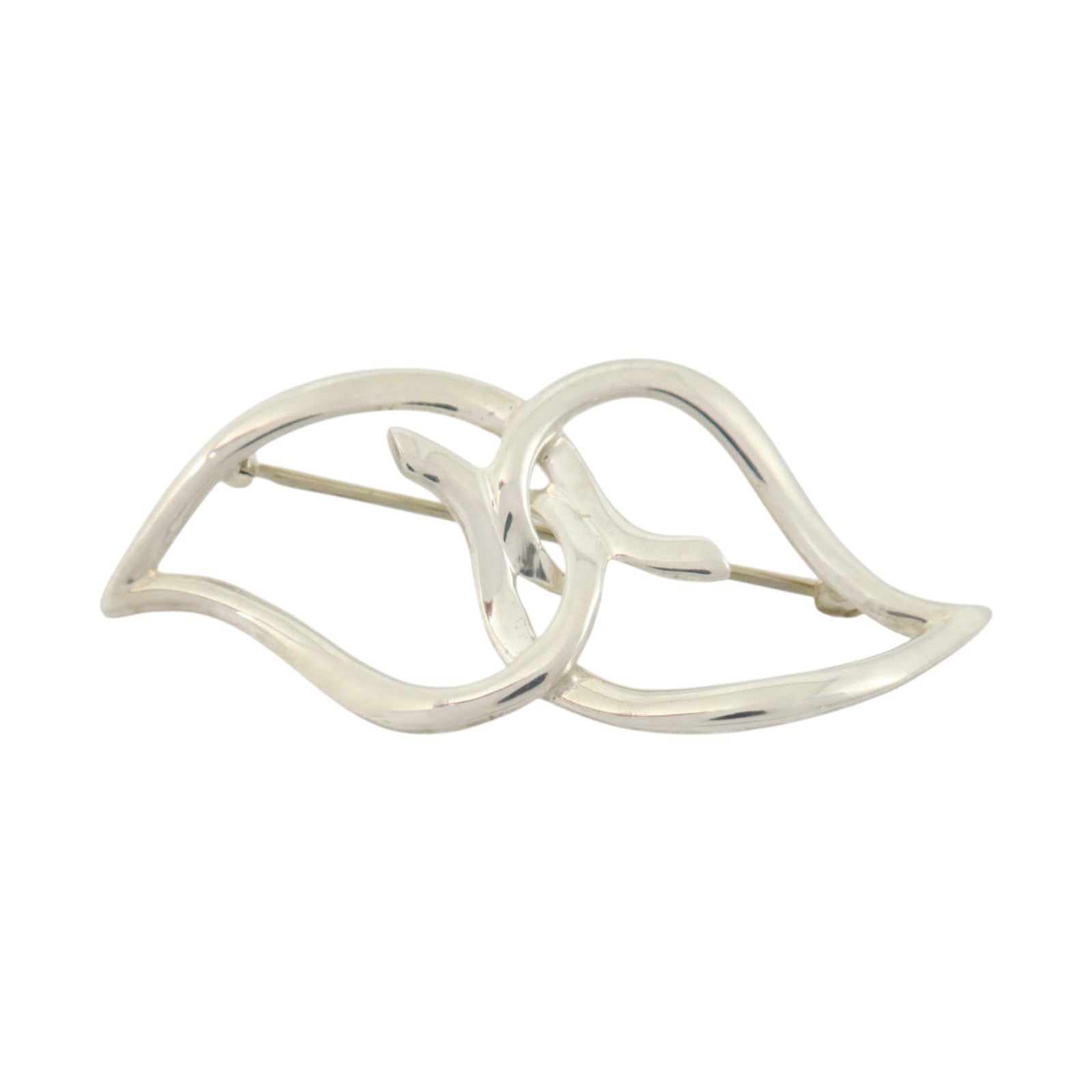 TIFFANY＆CO 925純銀Vintage Double Leaf Brooch銀扣胸針
