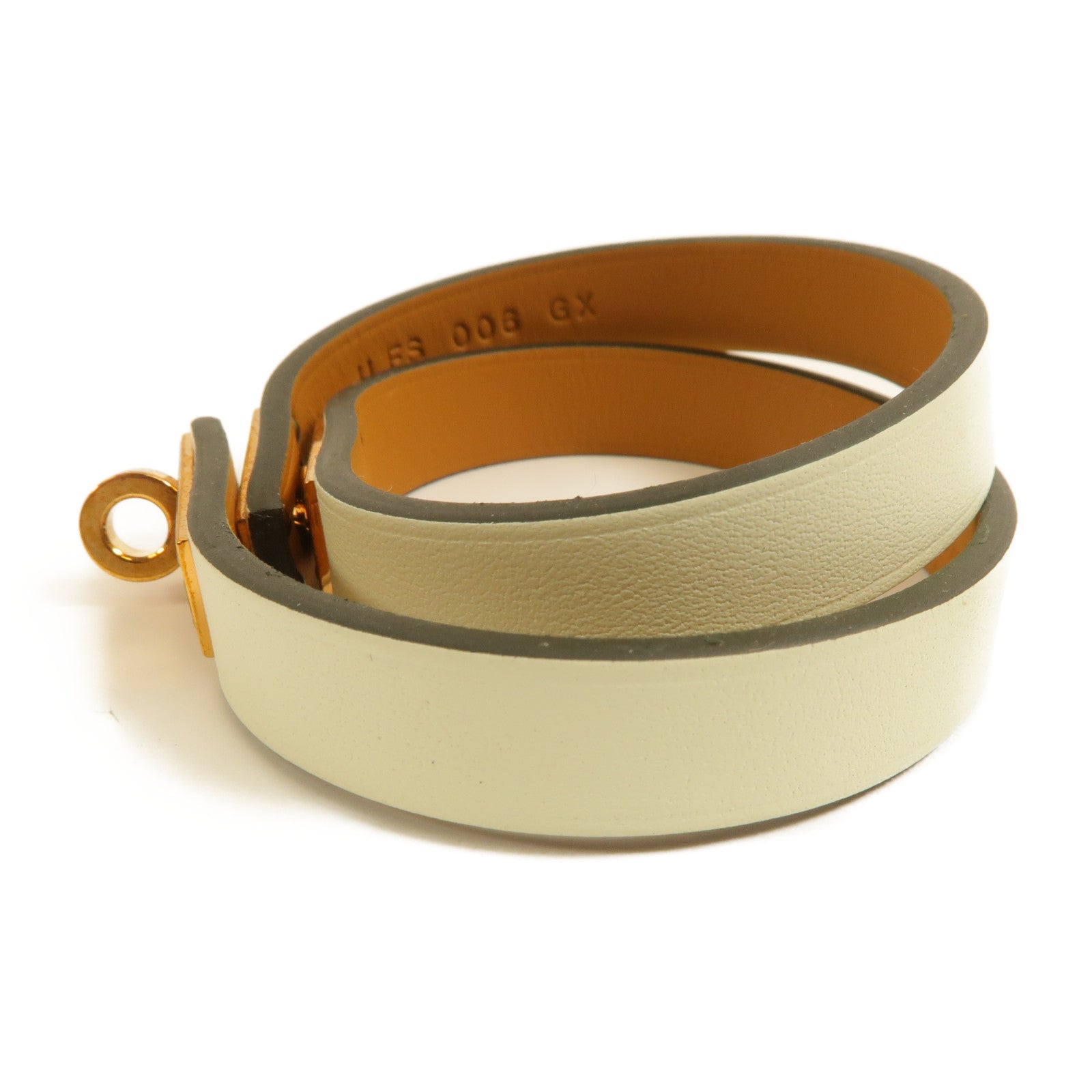 HERMES Swift皮革Mini Kelly Double Tour手帶Vert Criquet