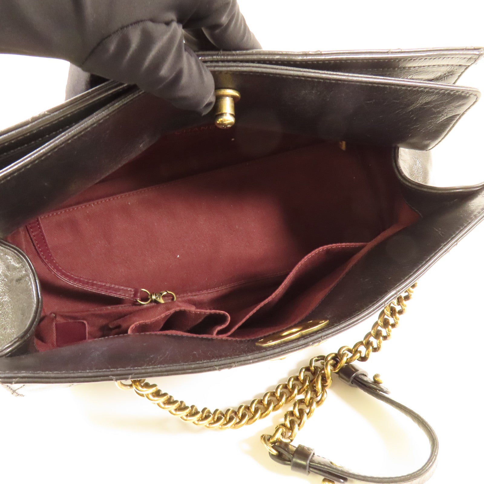 CHANEL 牛皮皮革Perfect Edge Tote金扣肩背袋