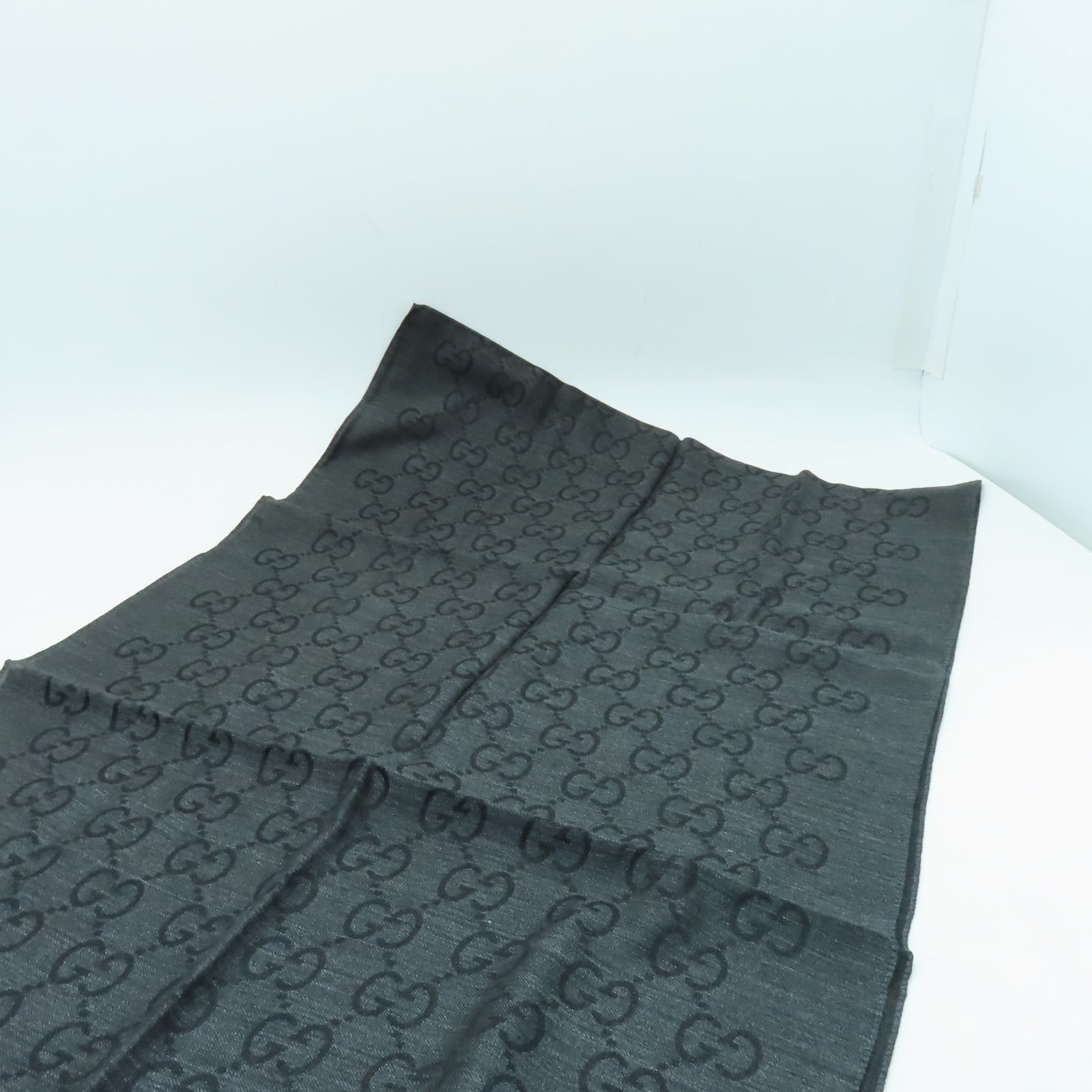 GUCCI 【激減優惠】羊毛/絲質Scarf圍巾深灰色