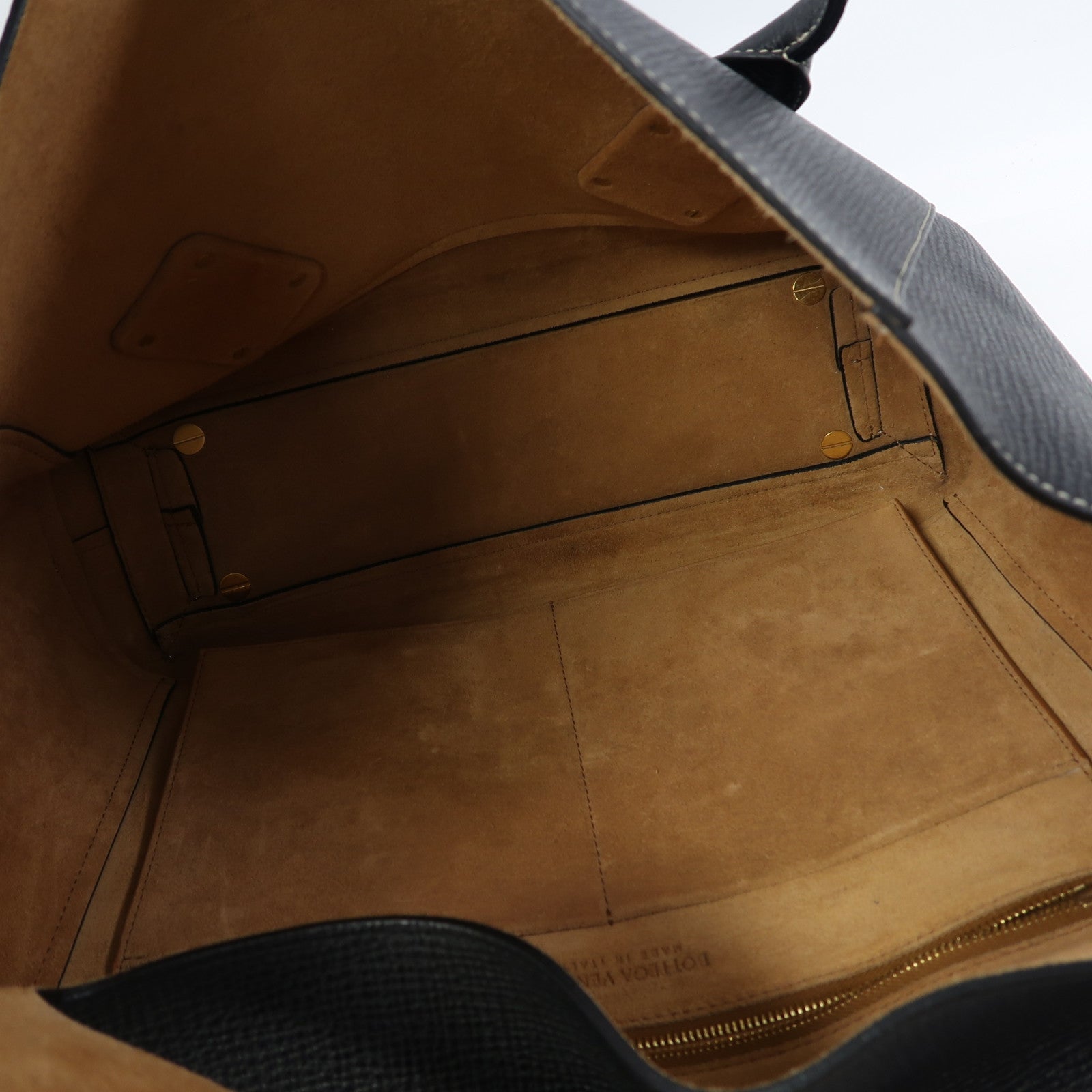BOTTEGA VENETA 牛皮皮革Tote Bag金扣肩背袋黑色
