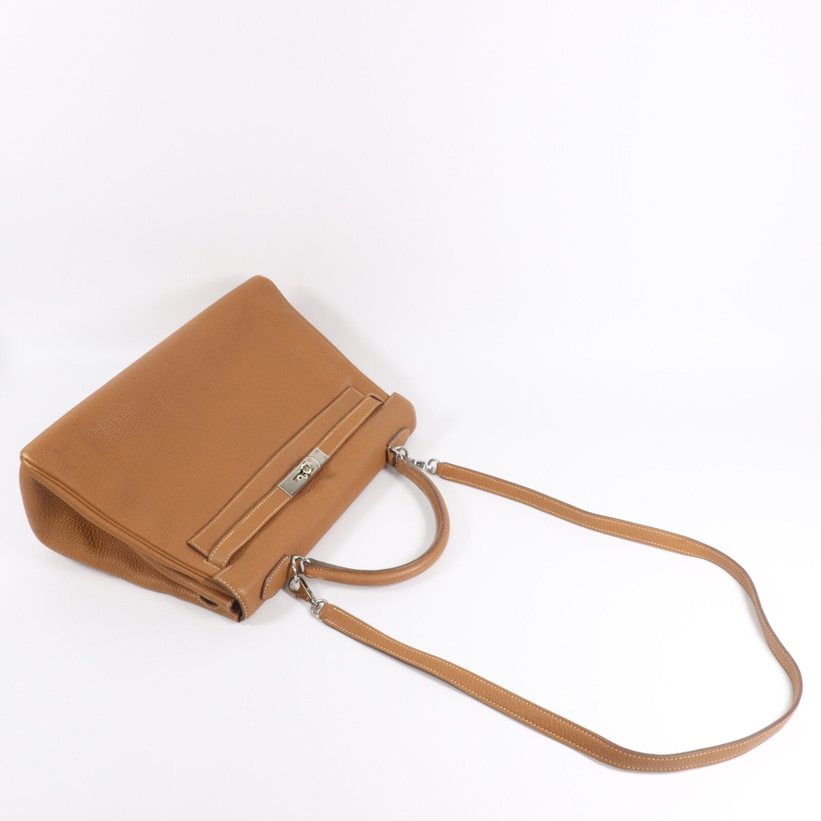 HERMES Togo皮革Kelly 32手挽肩背兩用袋Gold
