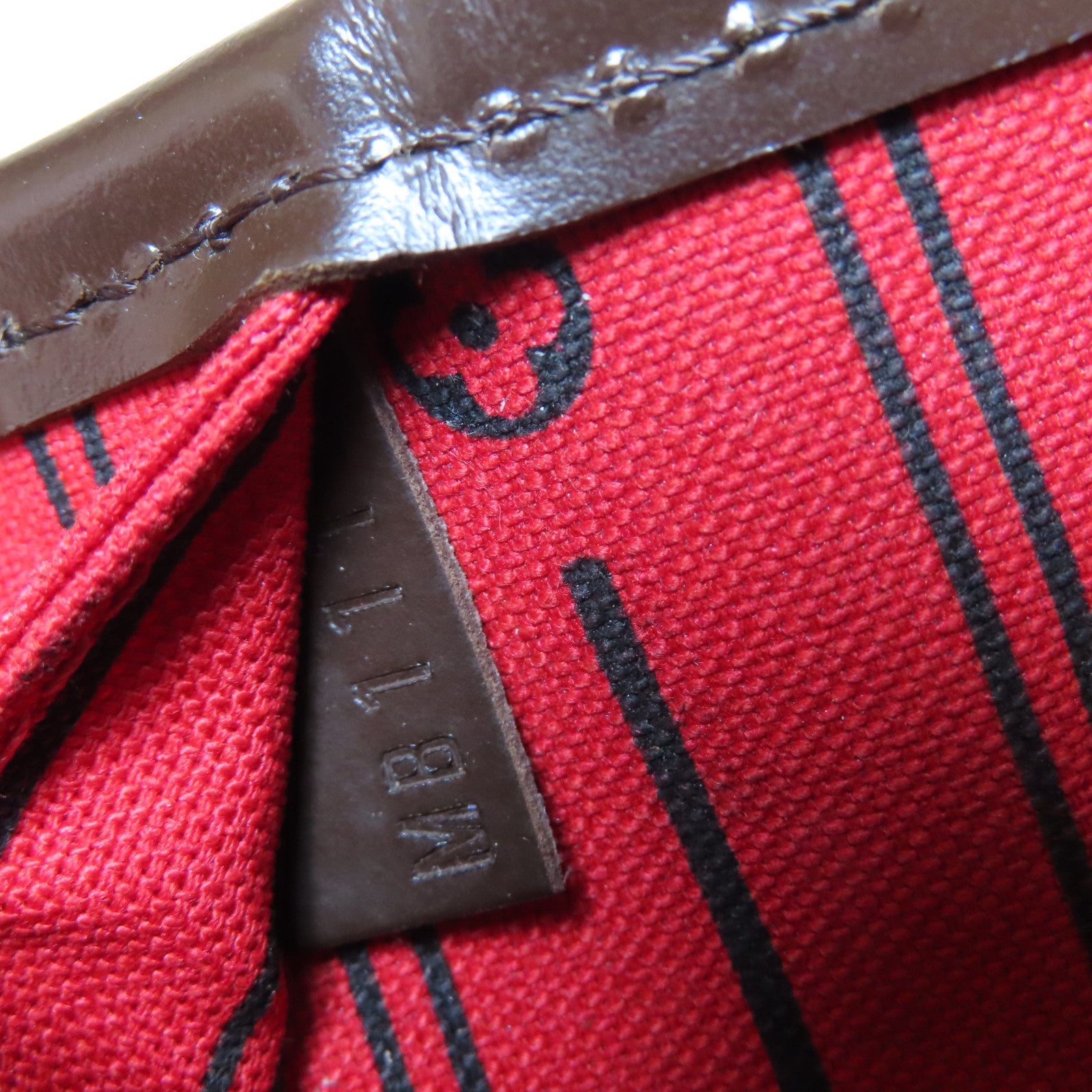LOUIS VUITTON Damier Neverfull PM金扣手挽袋啡色