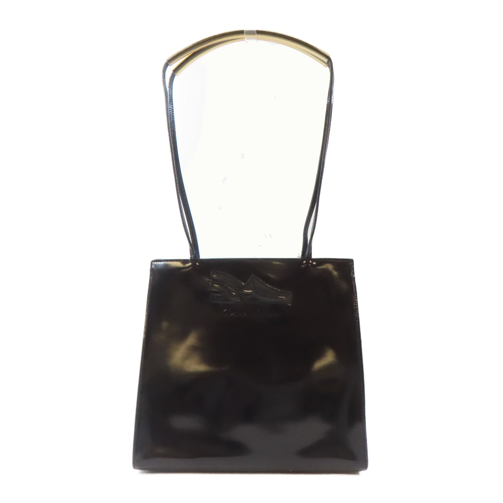 Salvatore Ferragamo 【激減優惠】漆皮皮革Shoulder Bag金扣肩背袋黑色