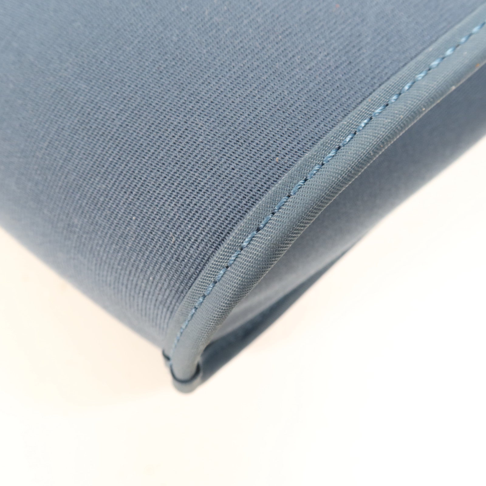 HERMES 帆布Cabag 32銀扣手挽肩背兩用袋Bleu Tempete