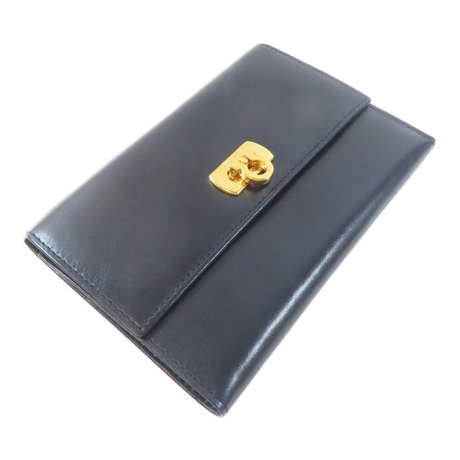 Salvatore Ferragamo 【激減優惠】羊皮皮革Wallet金扣錢包黑色