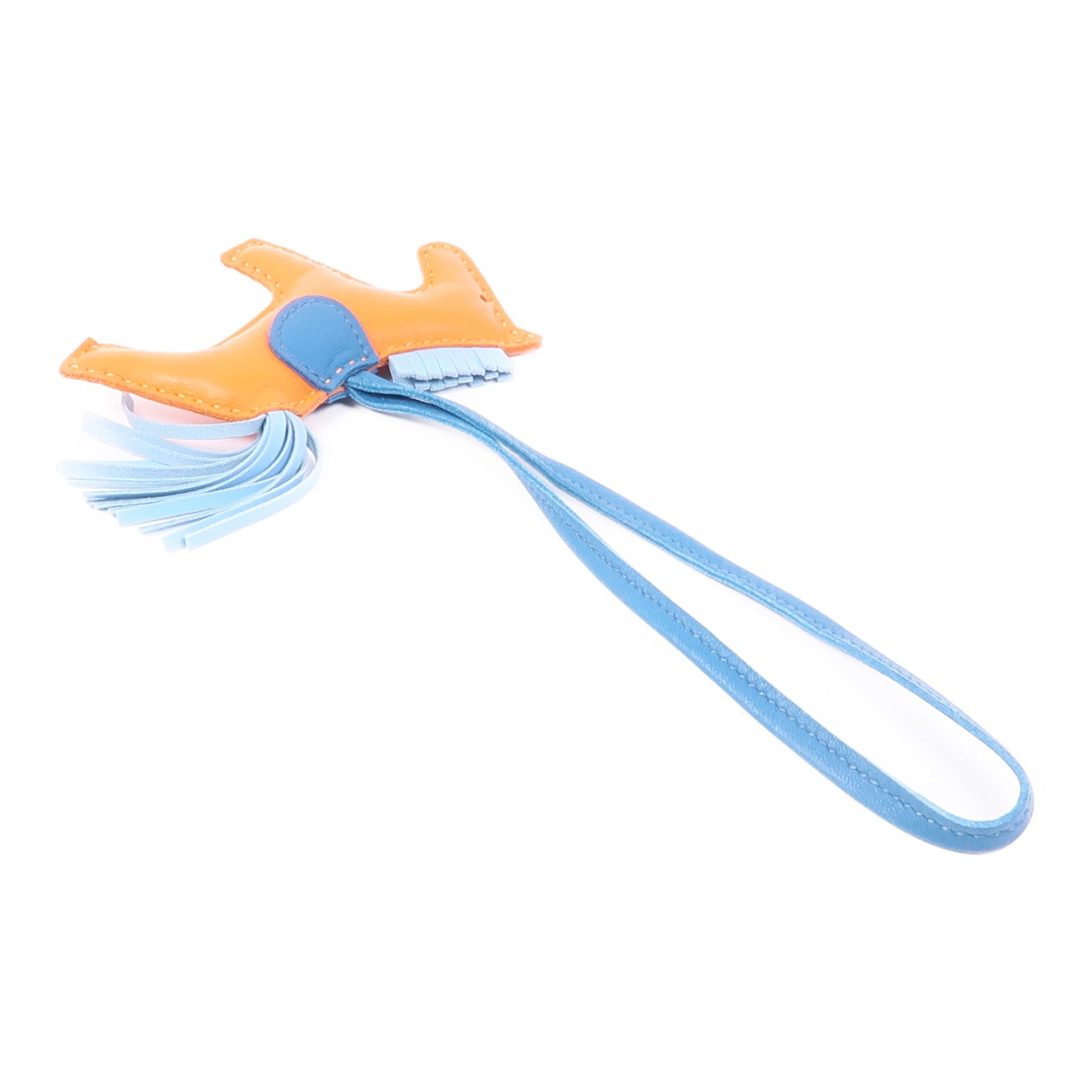 HERMES Rodeo PM Charm Milo Leather Feu Celeste Cobalt