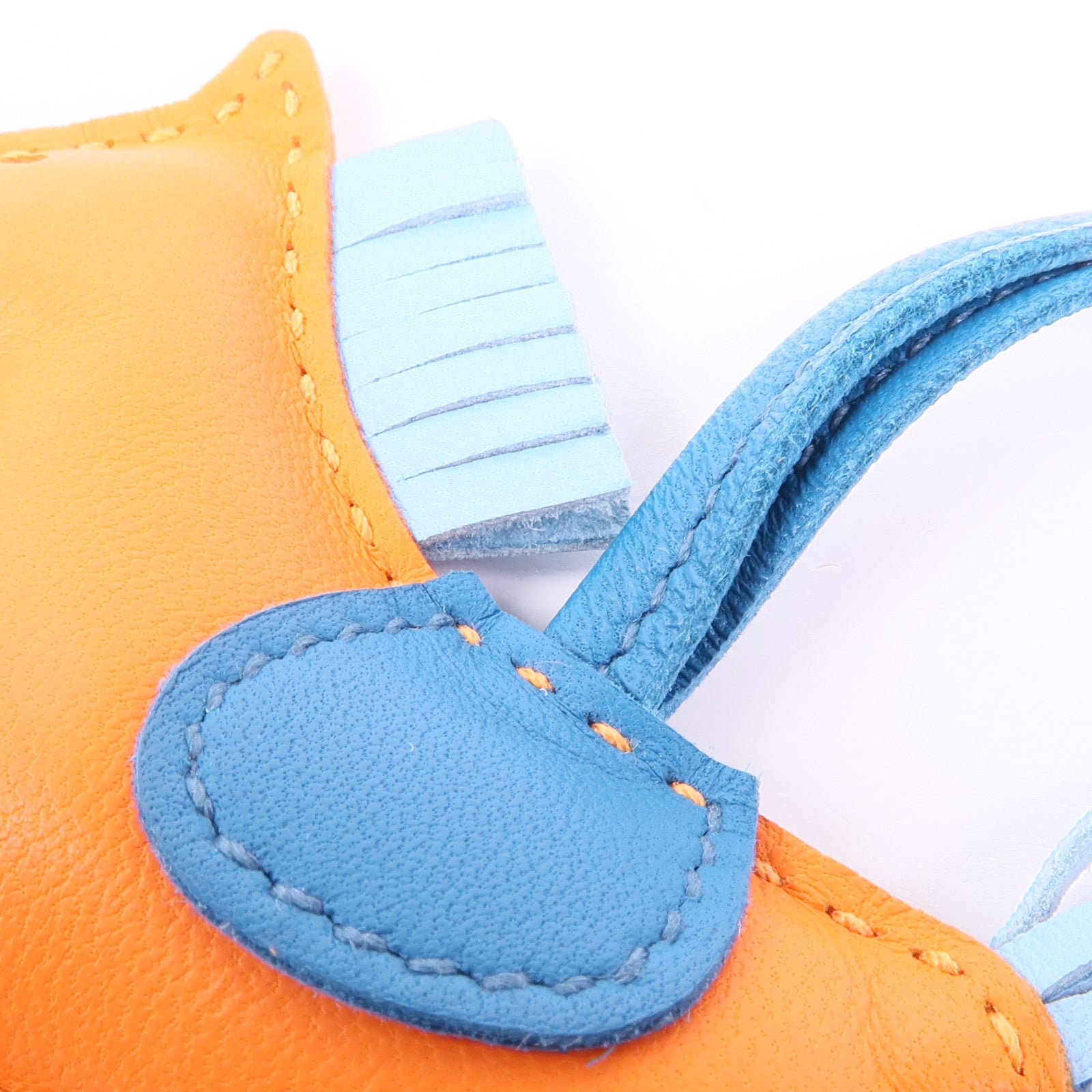 HERMES Milo皮革Rodeo PM掛飾Feu/Celeste/Cobalt