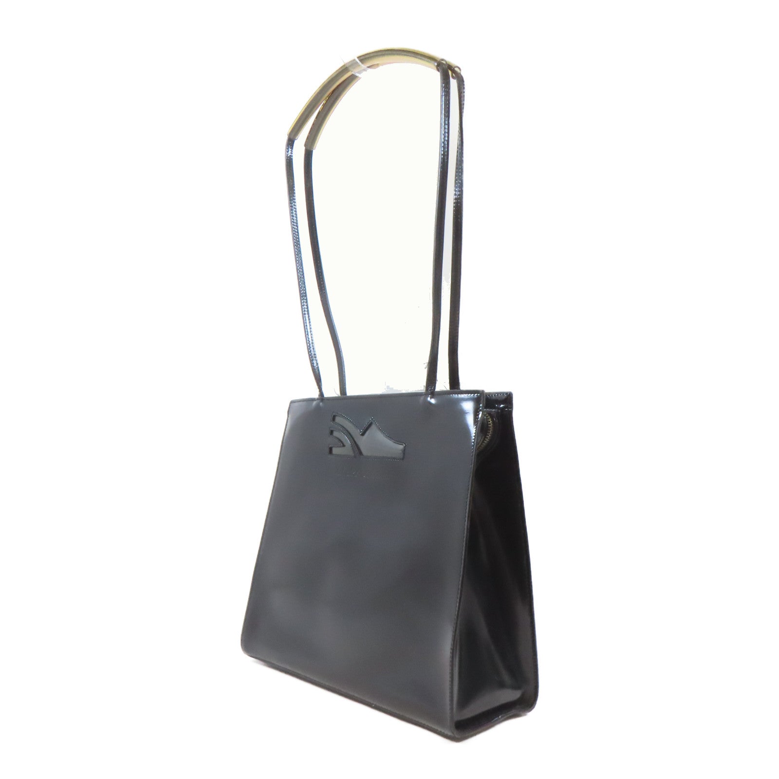 Salvatore Ferragamo 【激減優惠】漆皮皮革Shoulder Bag金扣肩背袋黑色