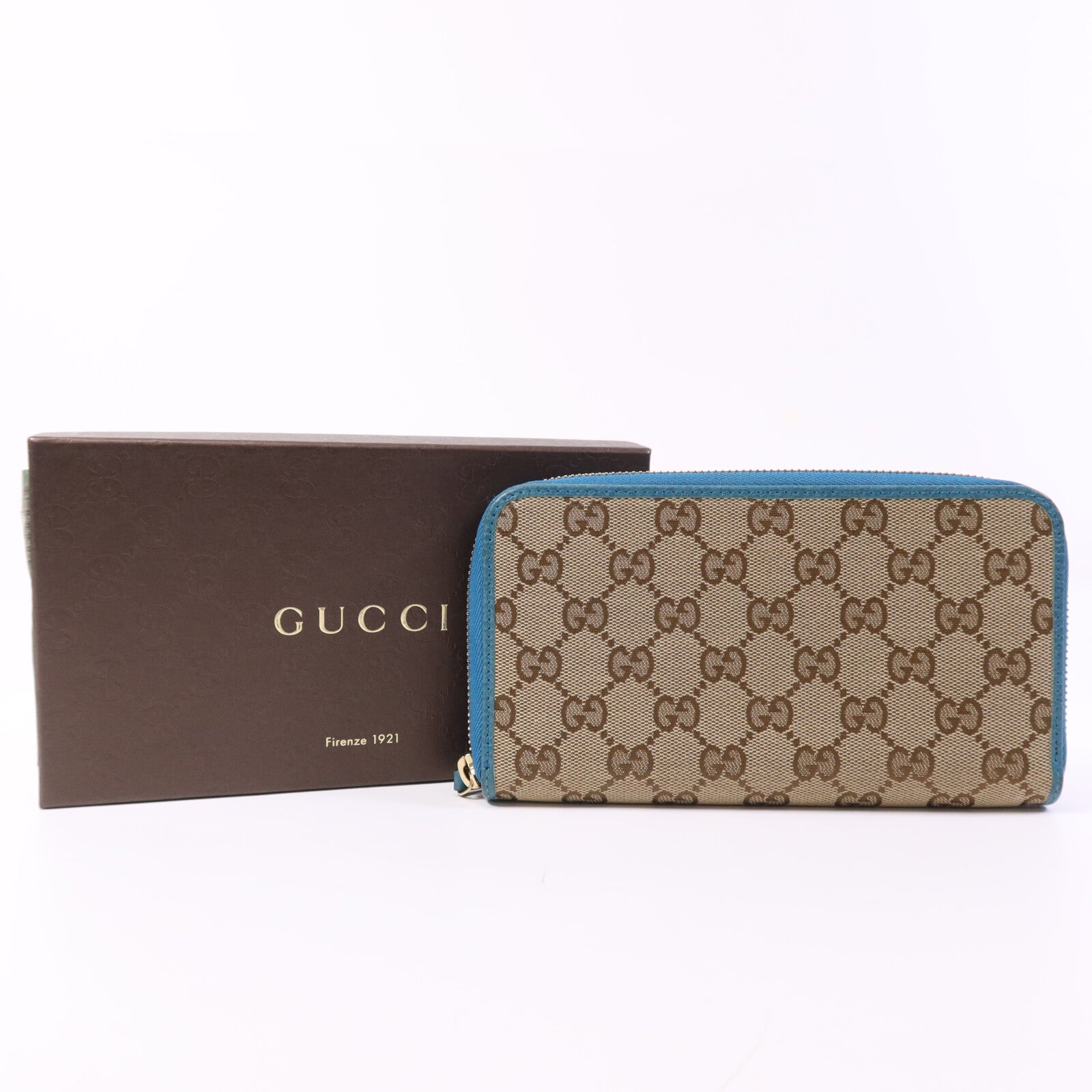 GUCCI 帆布Long Wallet金扣長錢包