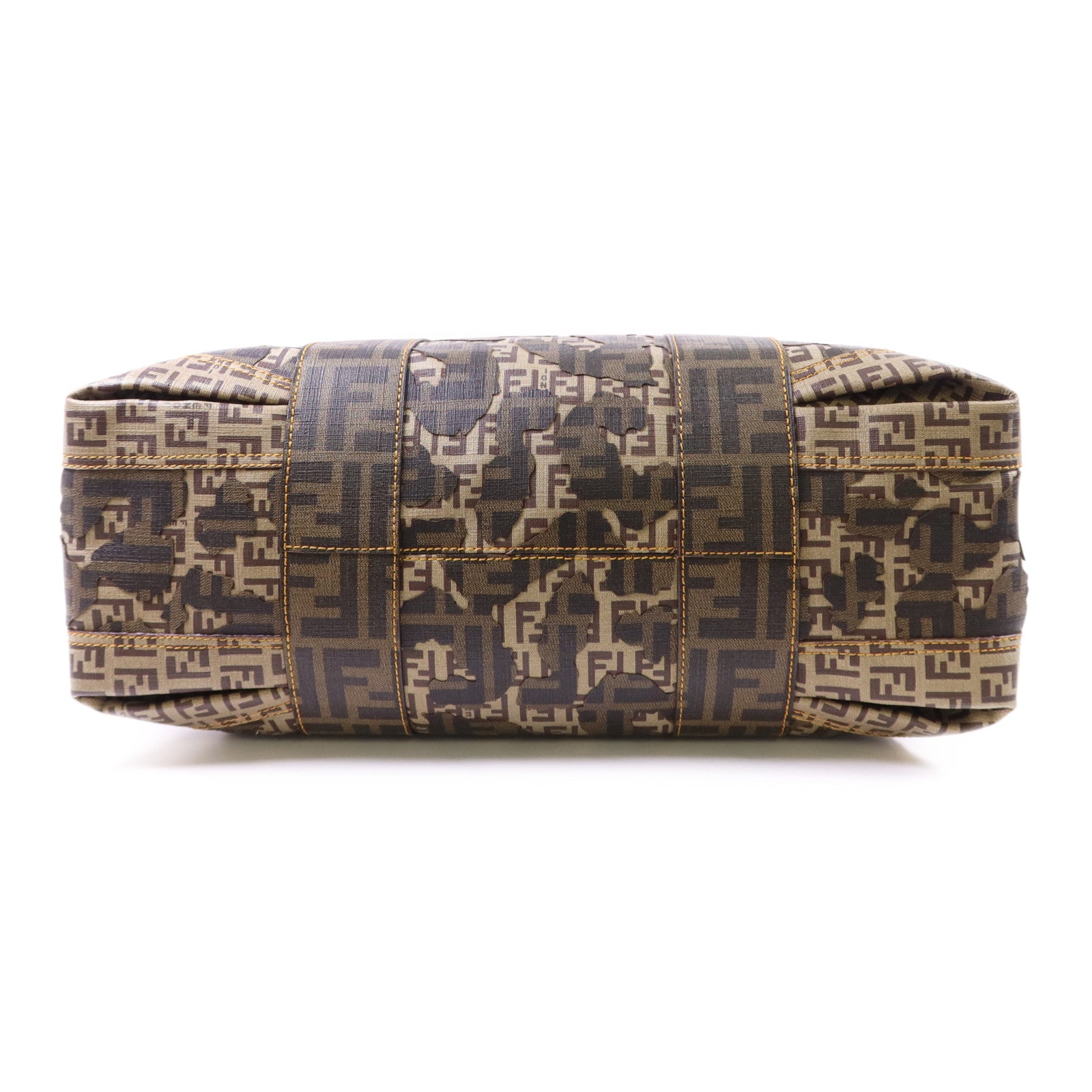 FENDI 塗層帆布Zucca Camo Patchwork Boston Bag肩背袋