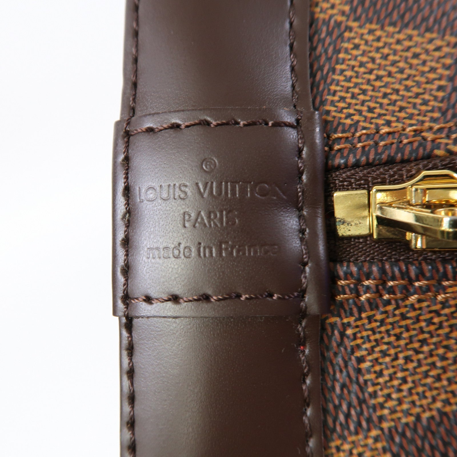 LOUIS VUITTON Damier Alma PM金扣手挽袋啡色
