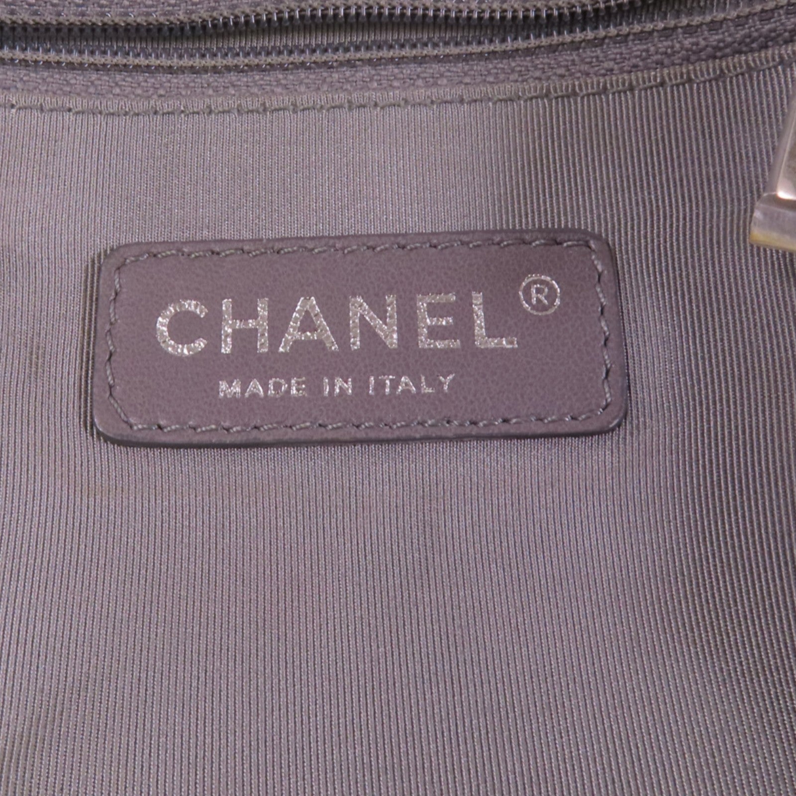 CHANEL 尼龍Chain Shoulder銀扣鏈帶肩背袋