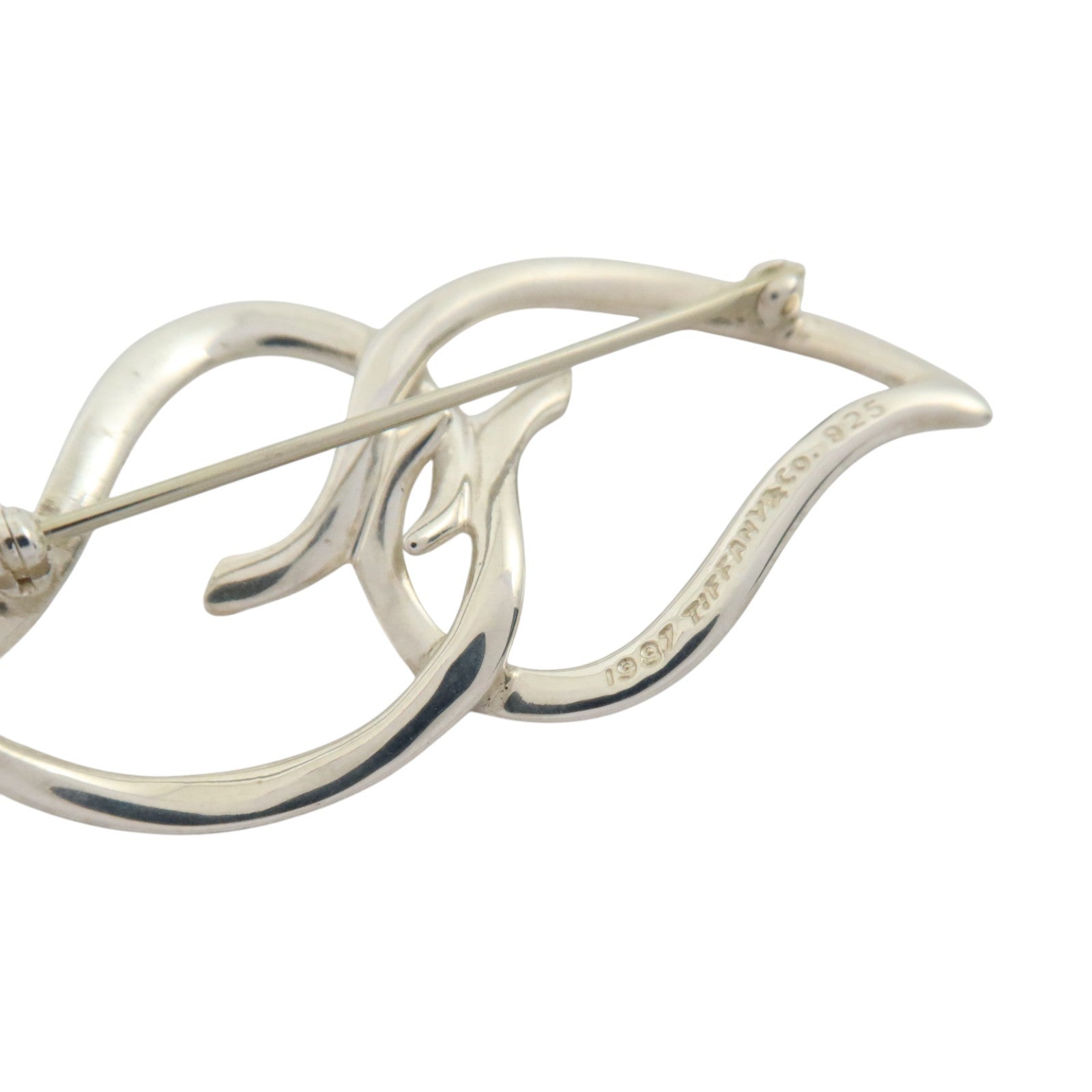 TIFFANY＆CO 925純銀Vintage Double Leaf Brooch銀扣胸針
