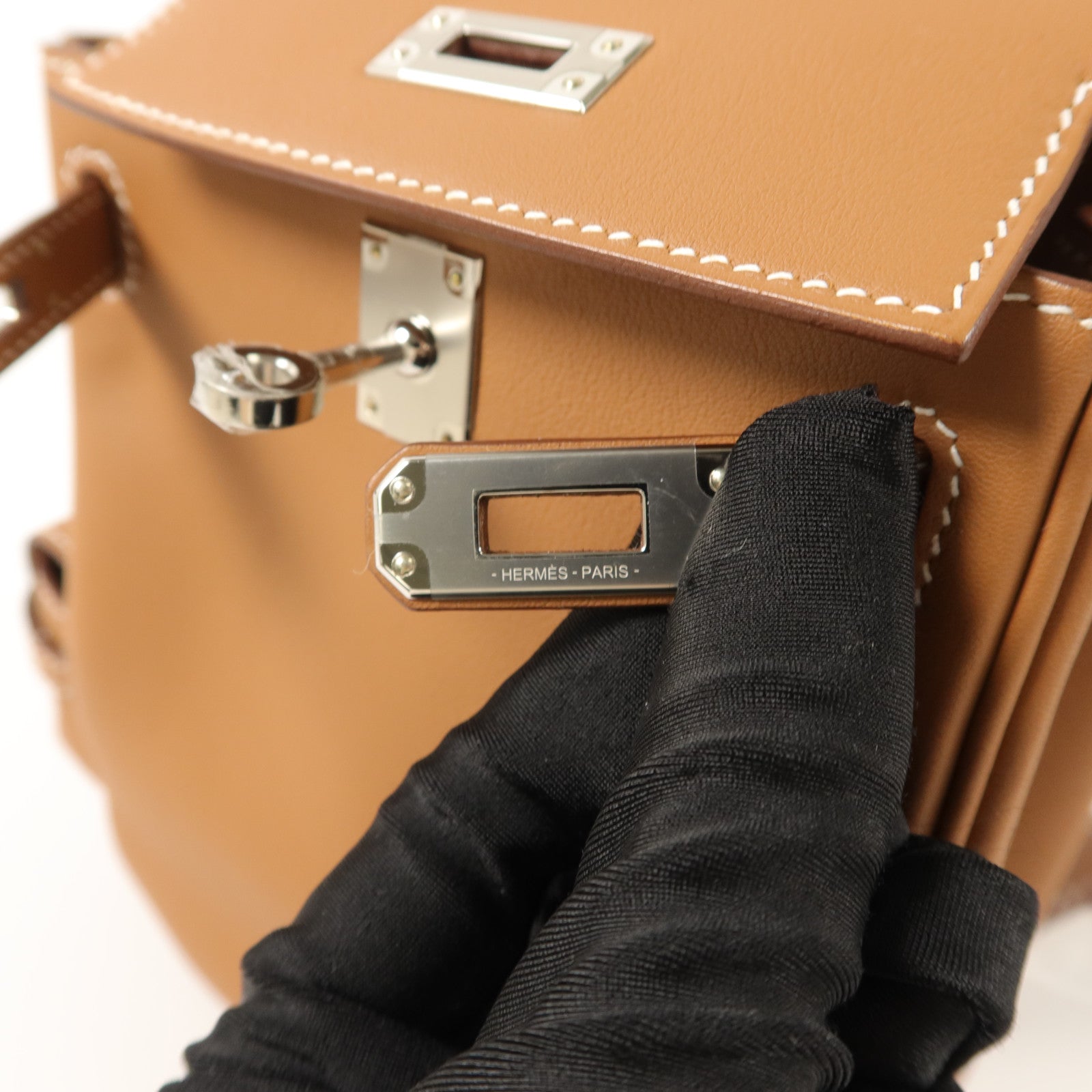 HERMES Swift皮革Kelly Jump背包Gold
