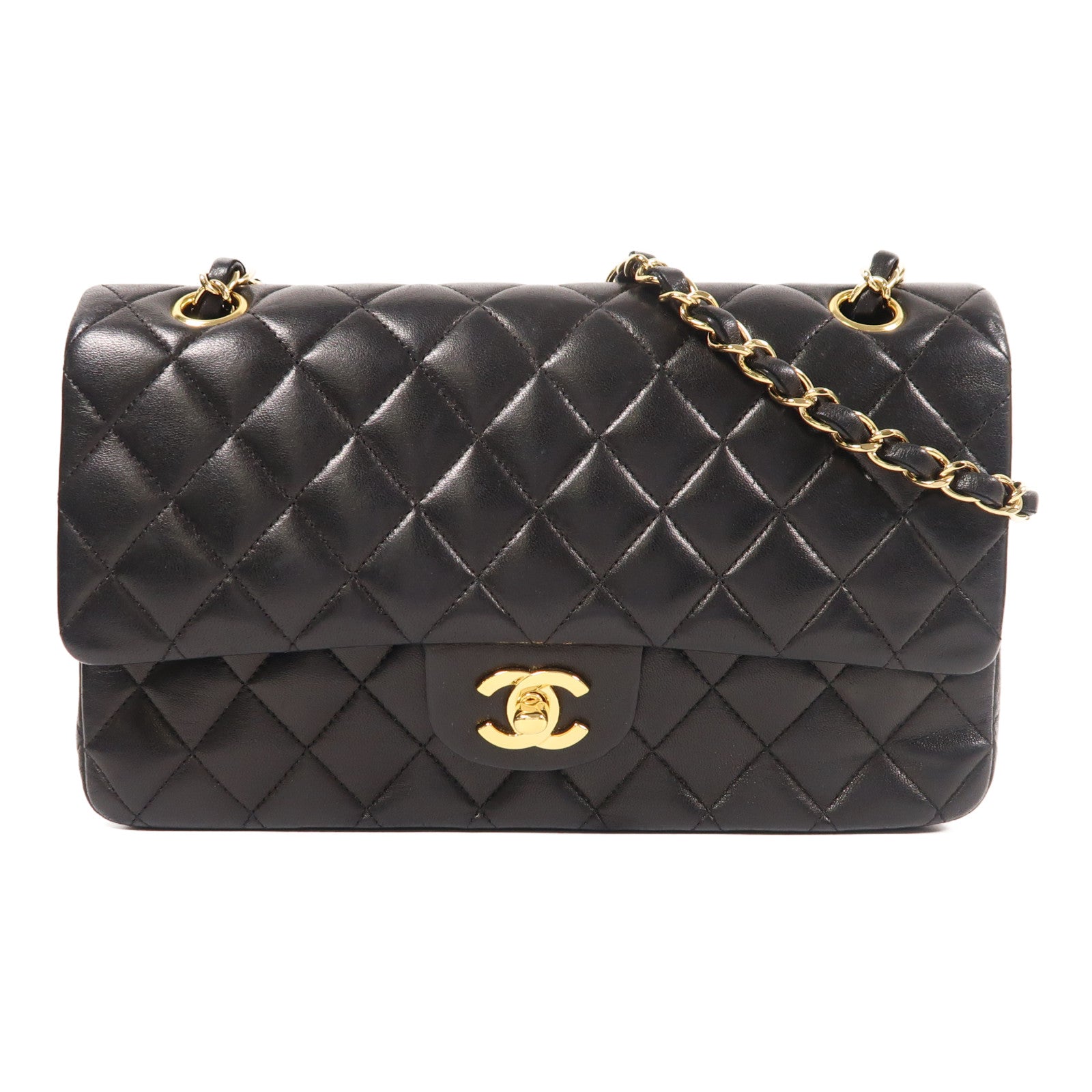 CHANEL 羊皮皮革Classic 25金扣鏈帶肩背袋
