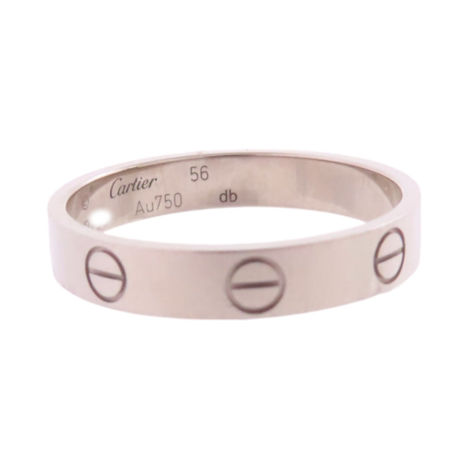 CARTIER Mini Love Ring #56/US#7.5 B4085100 18K White Gold