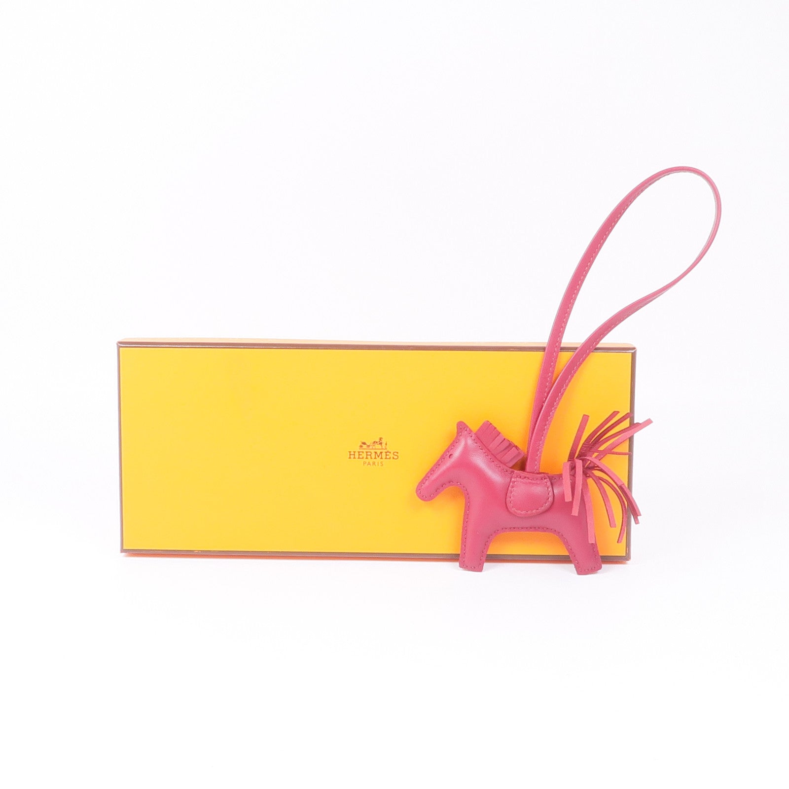 HERMES Milo皮革Rodeo PM掛飾Wine Red