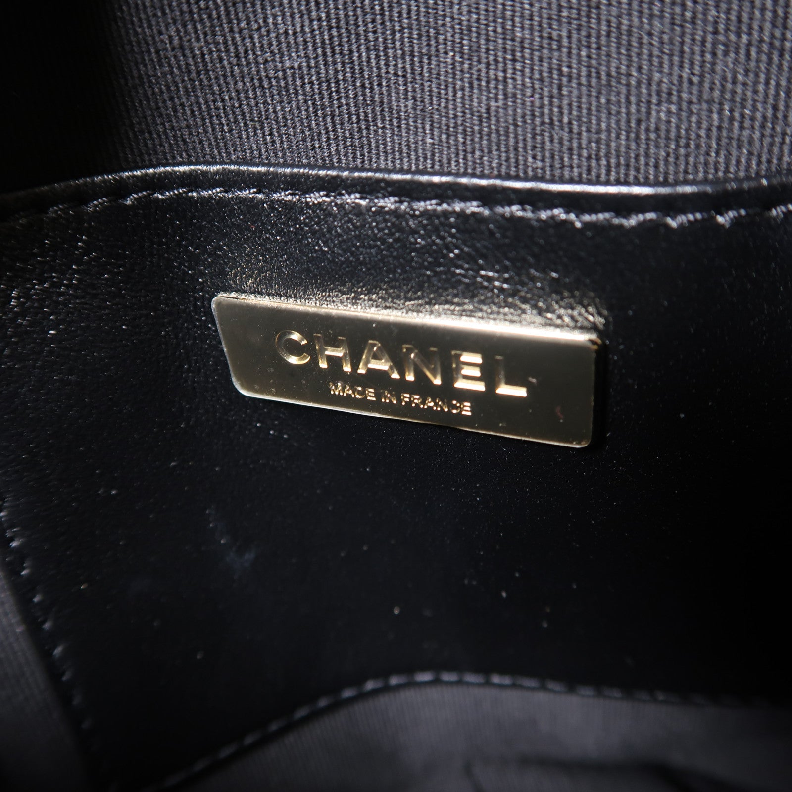 CHANEL 菱格羊皮皮革Chain Shoulder金扣鏈帶肩背袋黑色