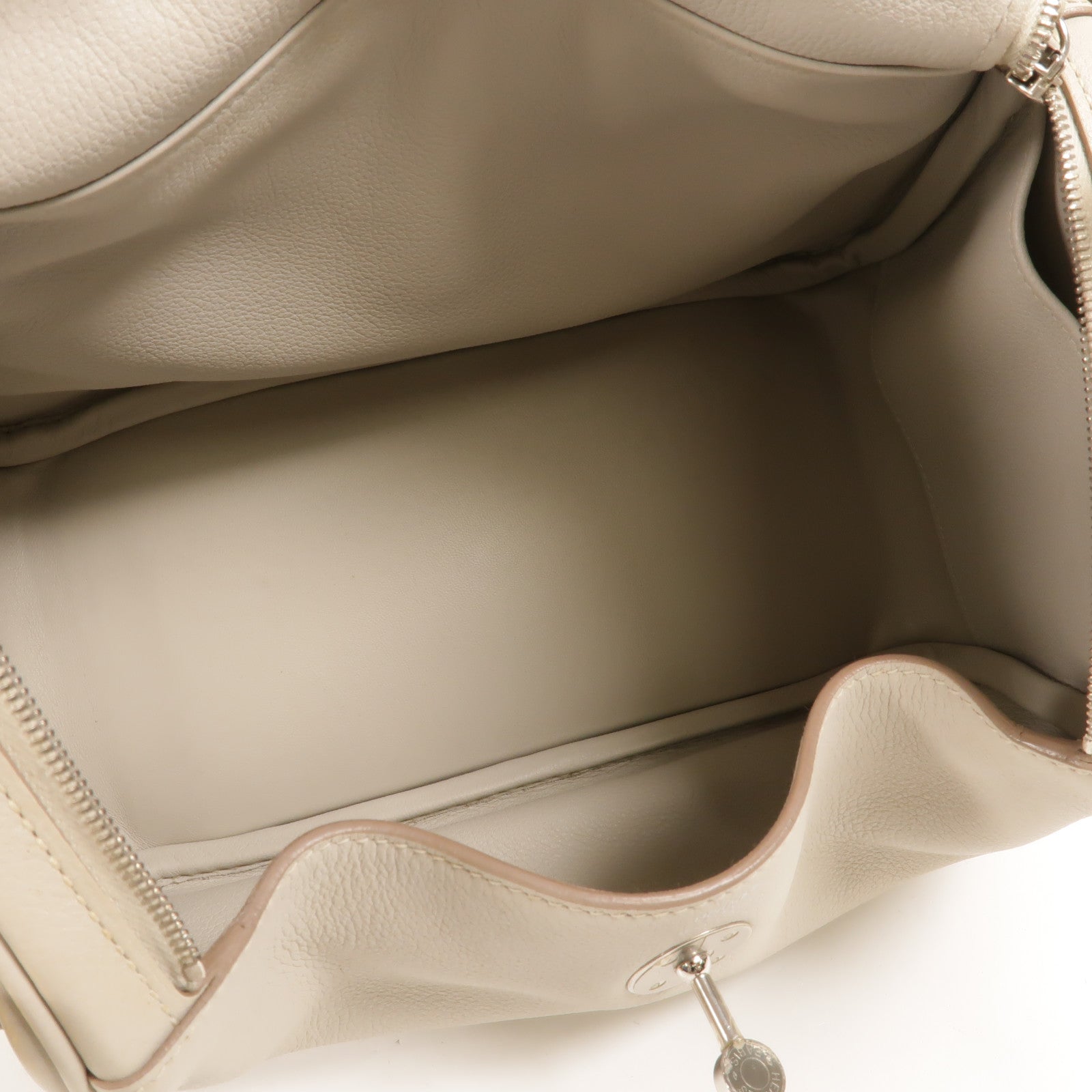 HERMES Evercolour皮革Lindy 26手挽肩背兩用袋Beton