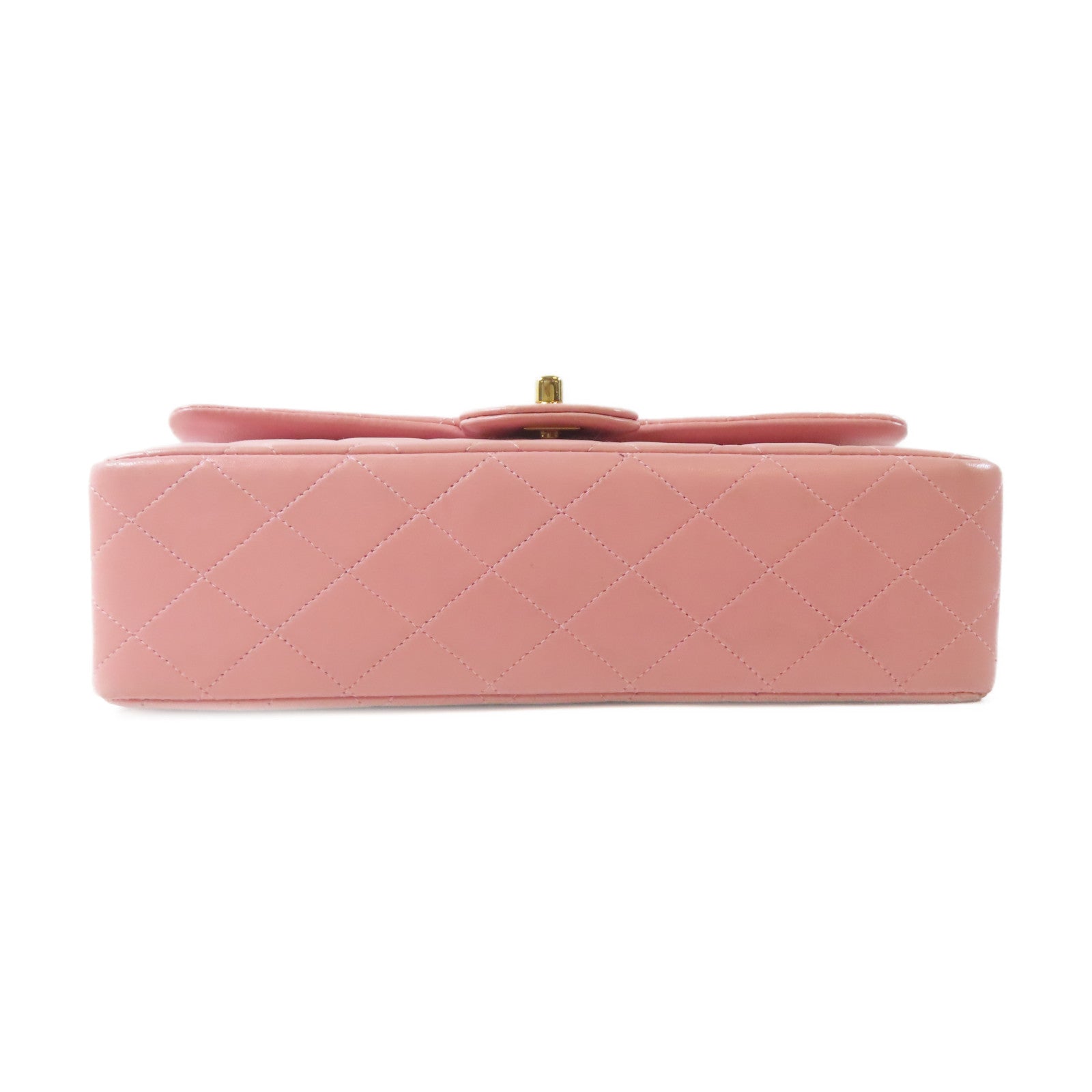 CHANEL 菱格羊皮皮革Chain Shoulder Bag金扣鏈帶肩背袋粉紅色