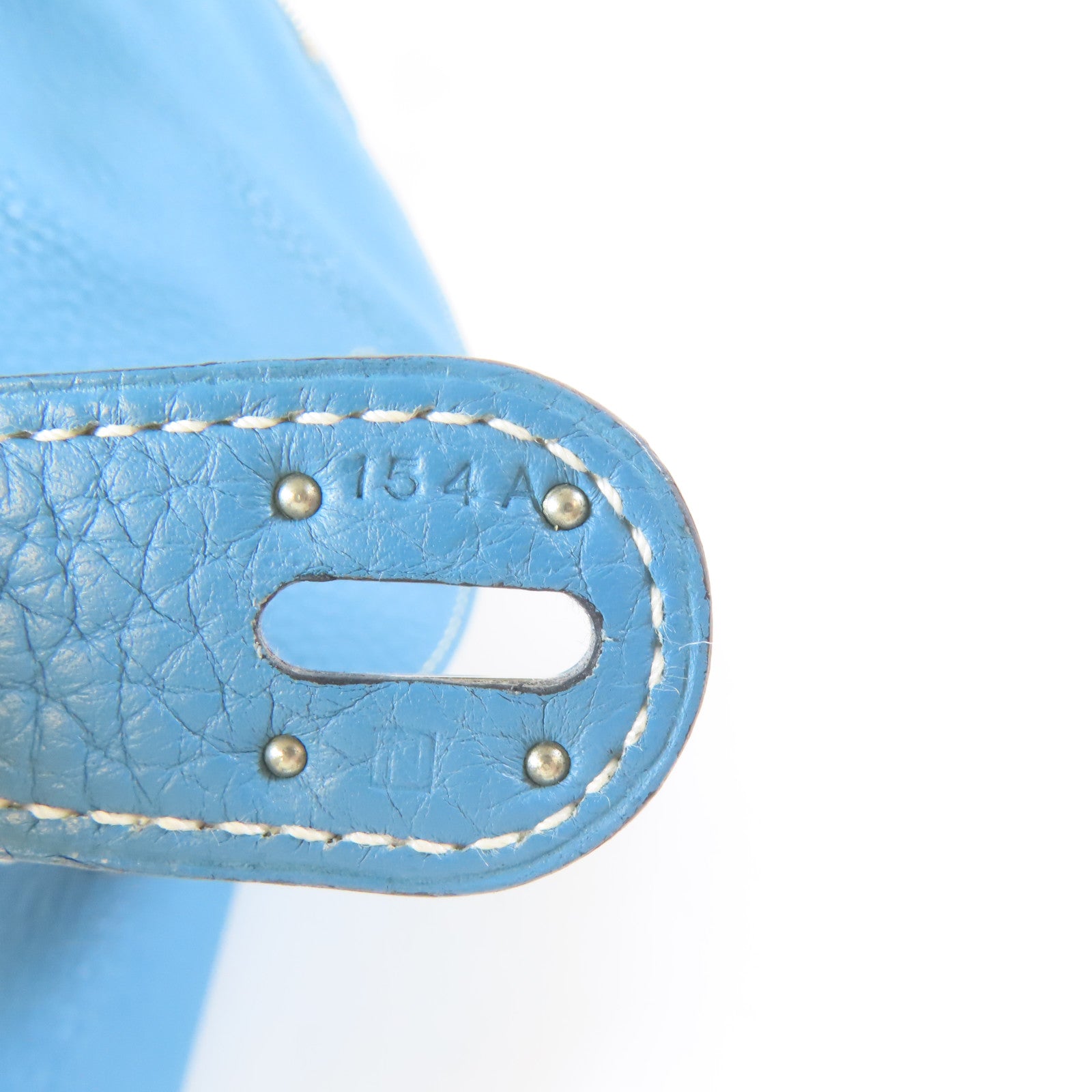 HERMES 【激減優惠】Clemence皮革Lindy 30銀扣手挽肩背兩用袋牛仔藍色