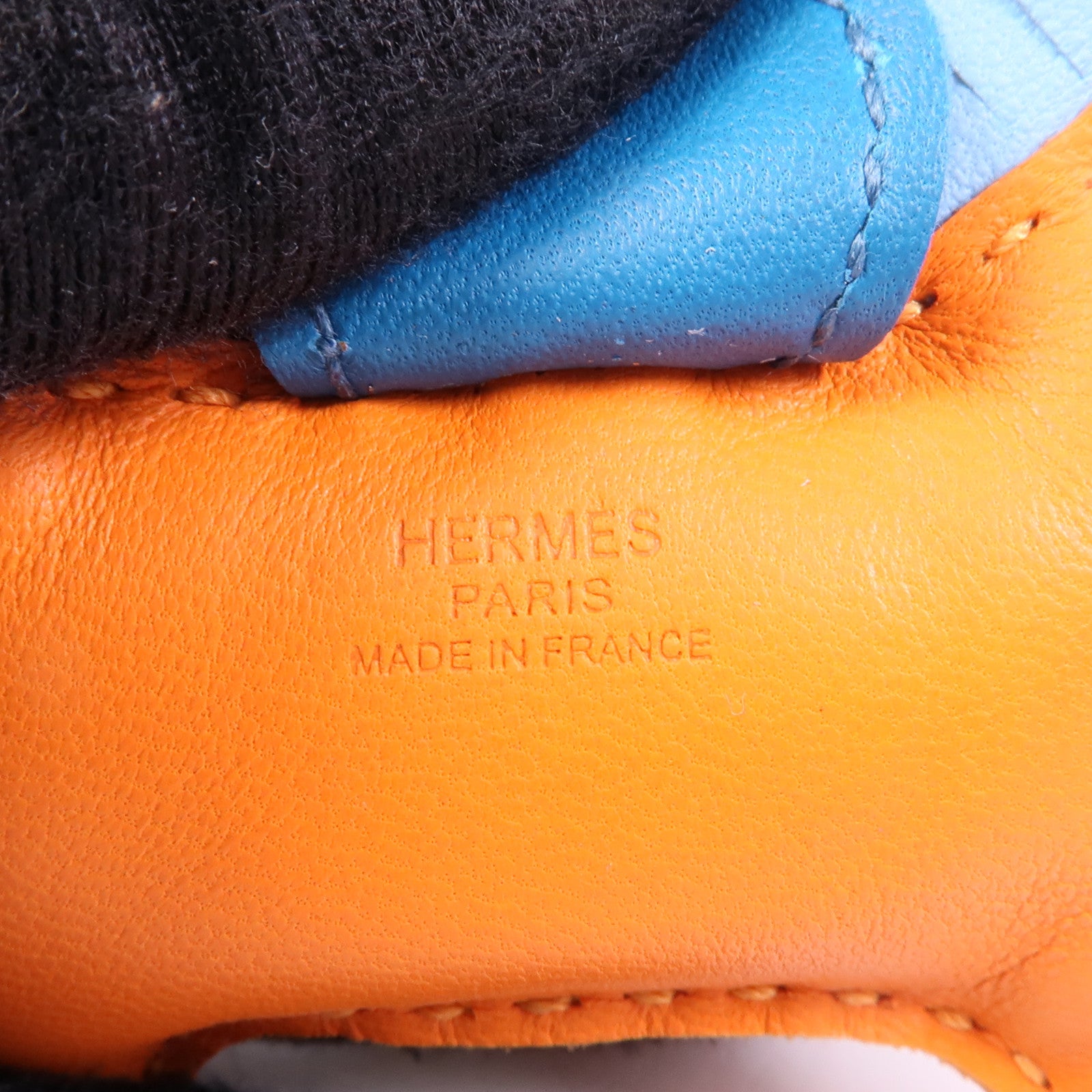 HERMES Milo皮革Rodeo PM掛飾Feu/Celeste/Cobalt