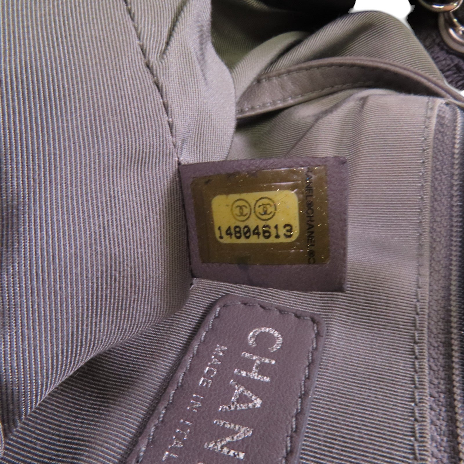 CHANEL 尼龍Chain Shoulder銀扣鏈帶肩背袋