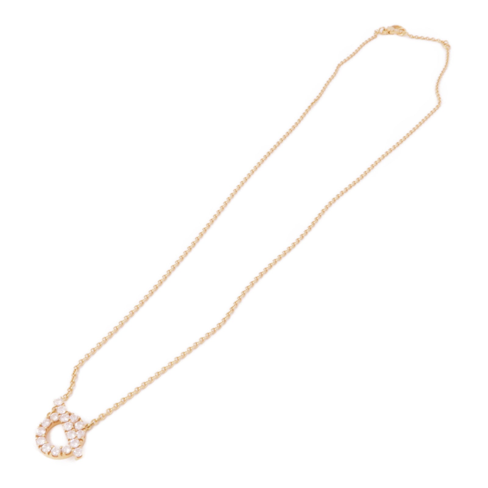 HERMES 18K玫瑰金Finesse Pendant Diamond Necklace鑽石項鍊