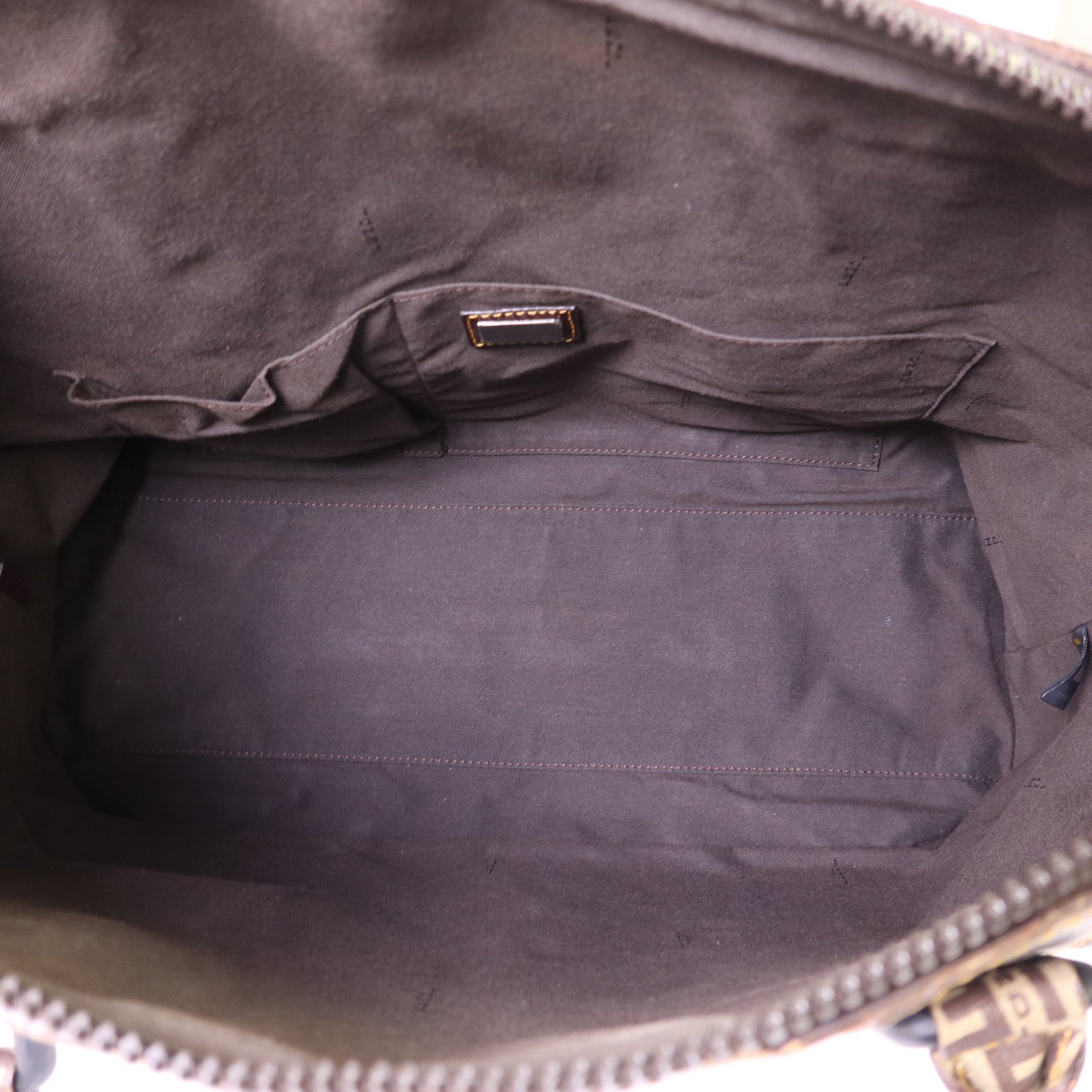 FENDI 塗層帆布Zucca Camo Patchwork Boston Bag肩背袋