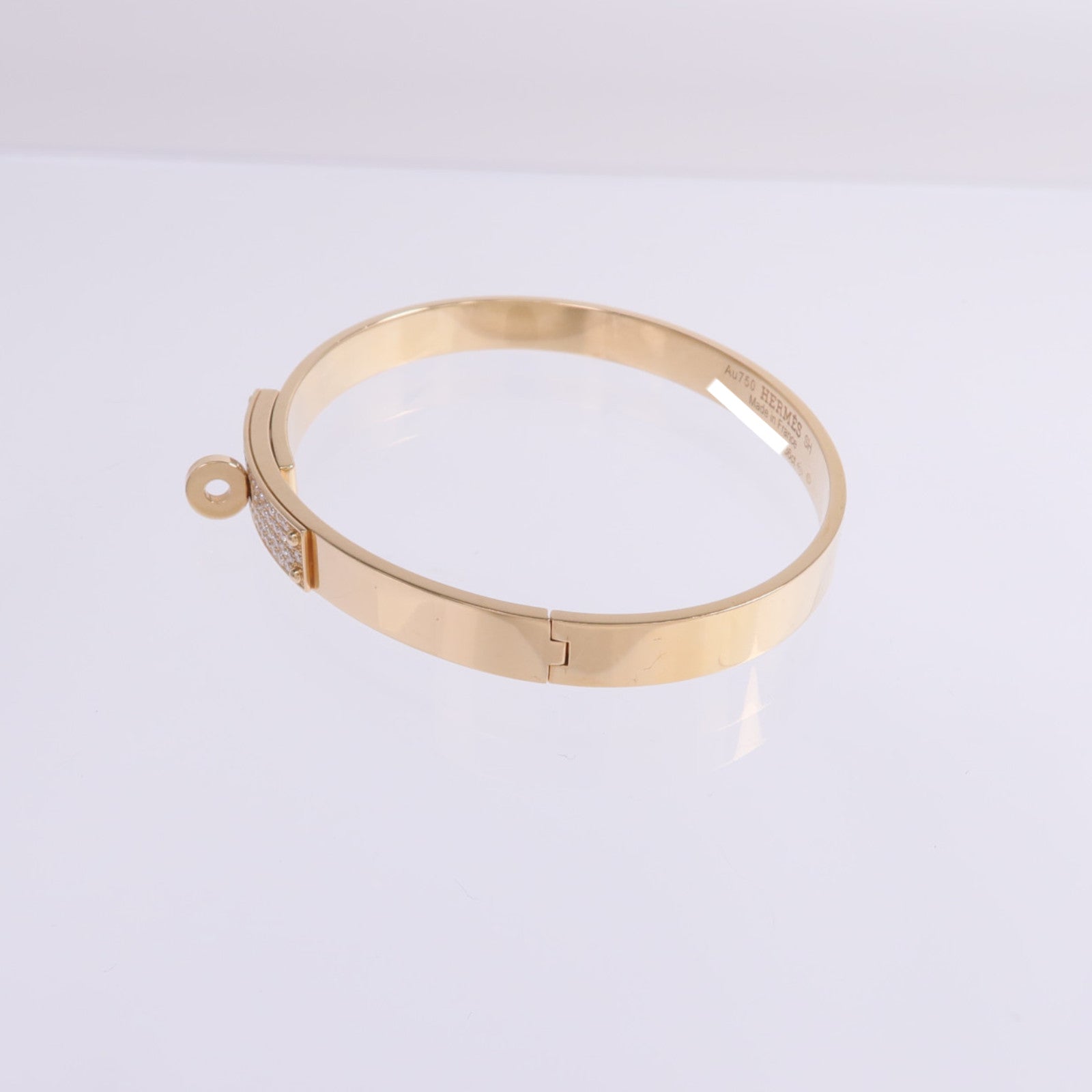 HERMES 18K玫瑰金Kelly Bracelet鑽石手鐲