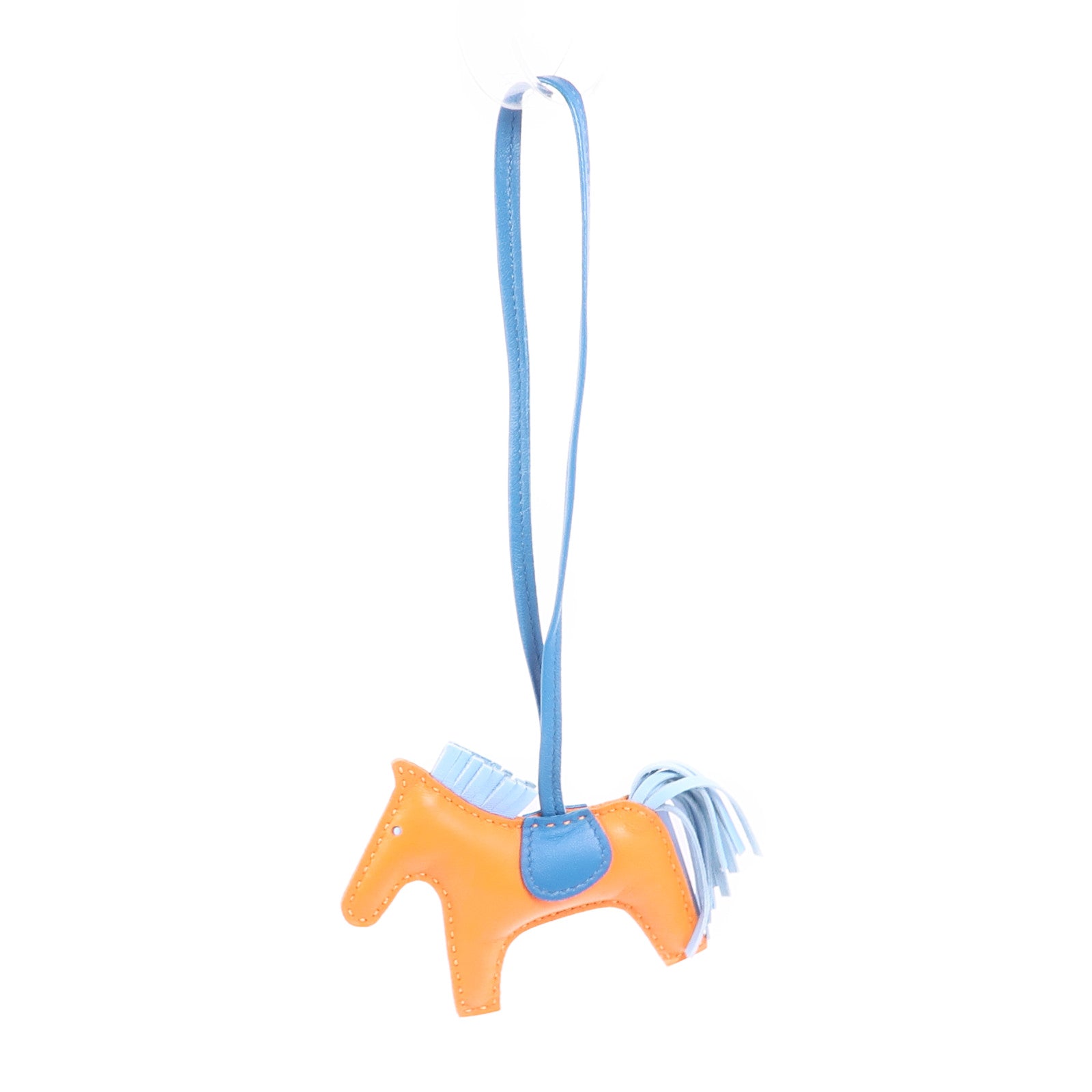 HERMES Rodeo PM Charm Milo Leather Feu Celeste Cobalt