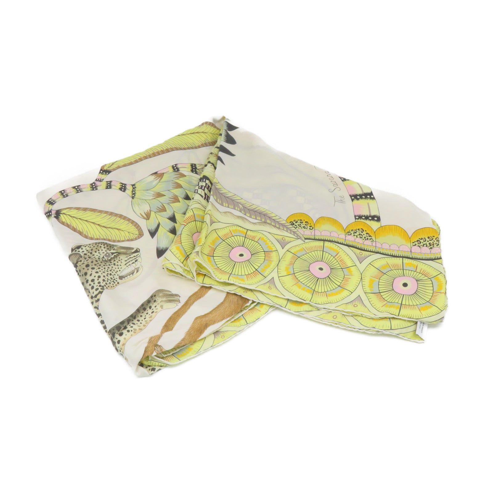 HERMES 【激減優惠】絲質Scarf 135x135絲巾黃色/彩色