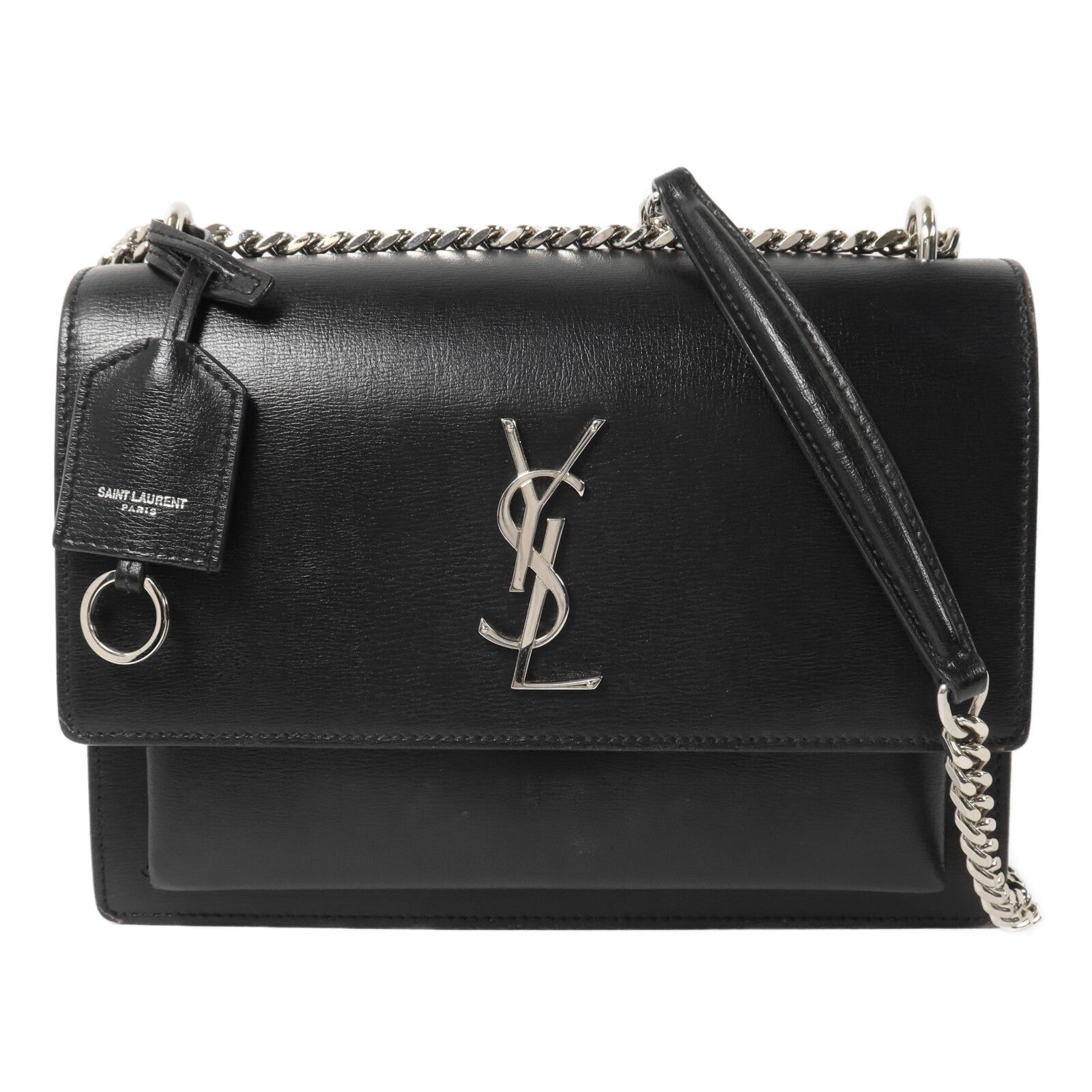 SAINT LAURENT 牛皮皮革Sunset Medium鏈帶肩背袋