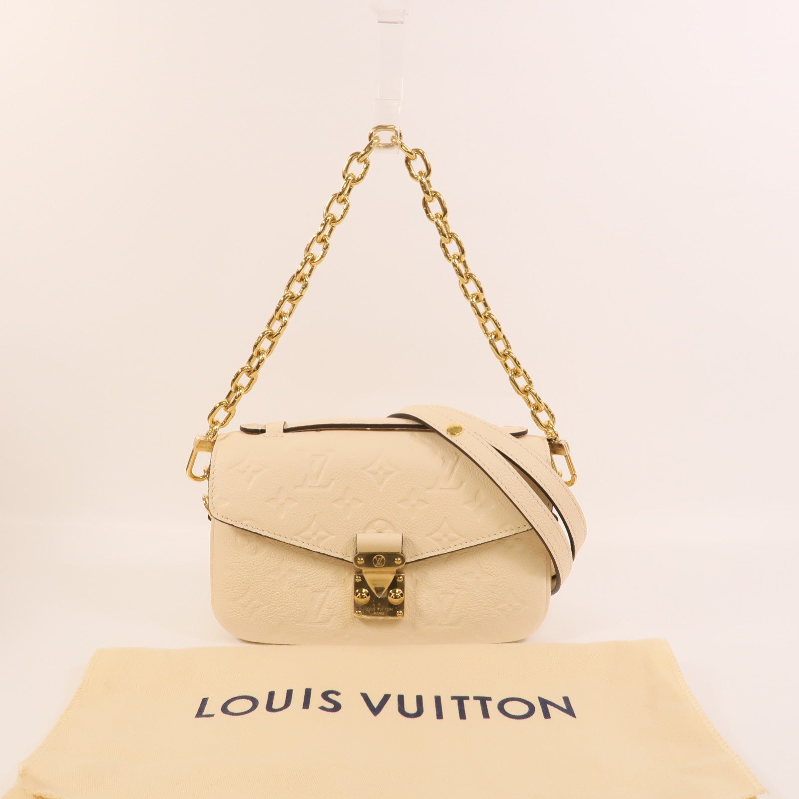 LOUIS VUITTON Monogram Empreinte Pochette Metis East West手挽肩背兩用袋