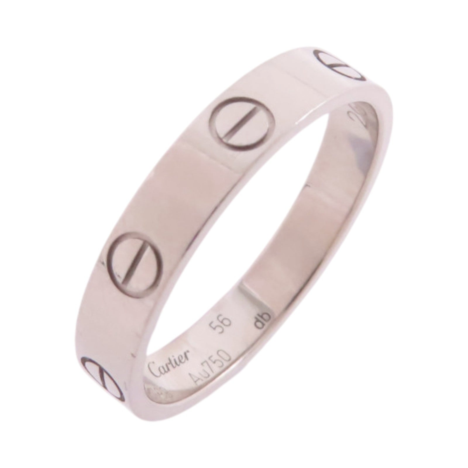 CARTIER Mini Love Ring #56/US#7.5 B4085100 18K White Gold
